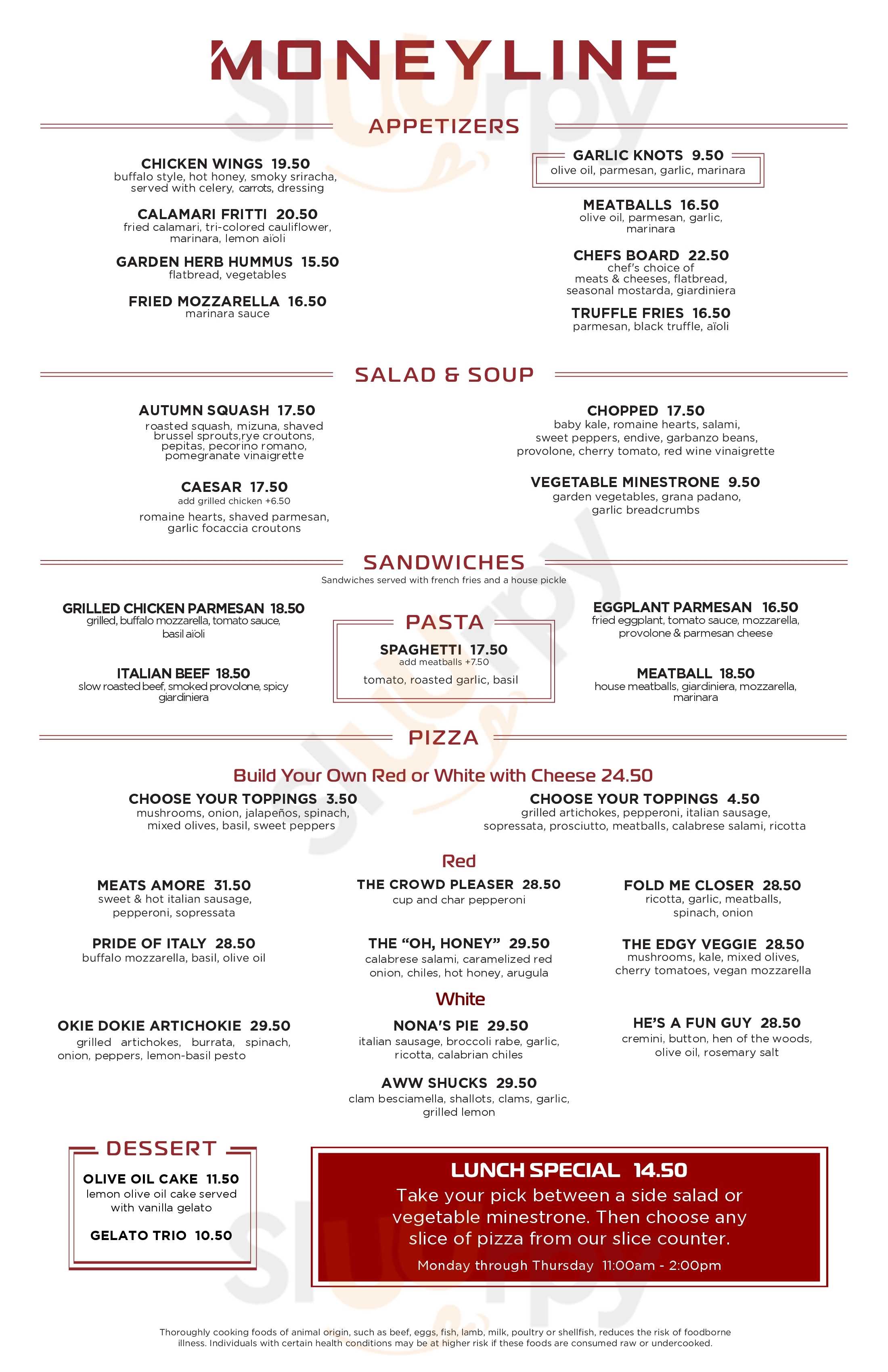 Moneyline Pizza & Bar Las Vegas Menu - 1