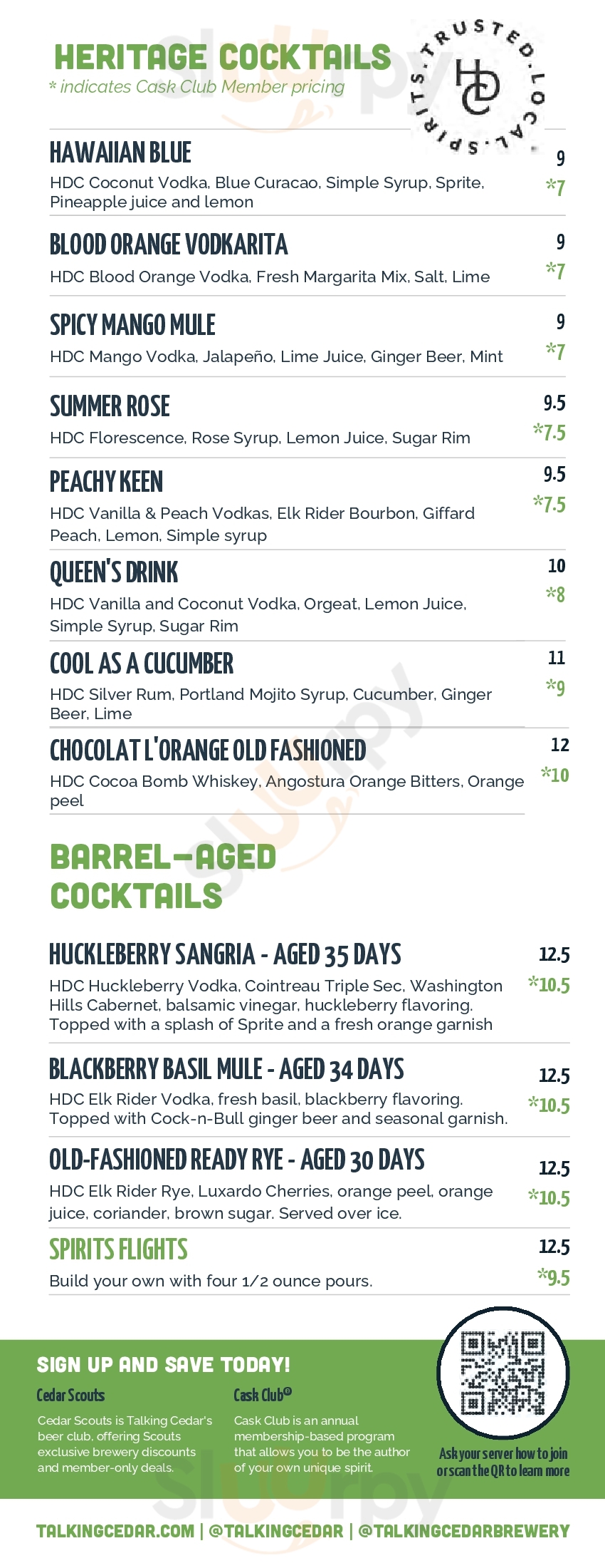 Main Menu - Talking Cedar