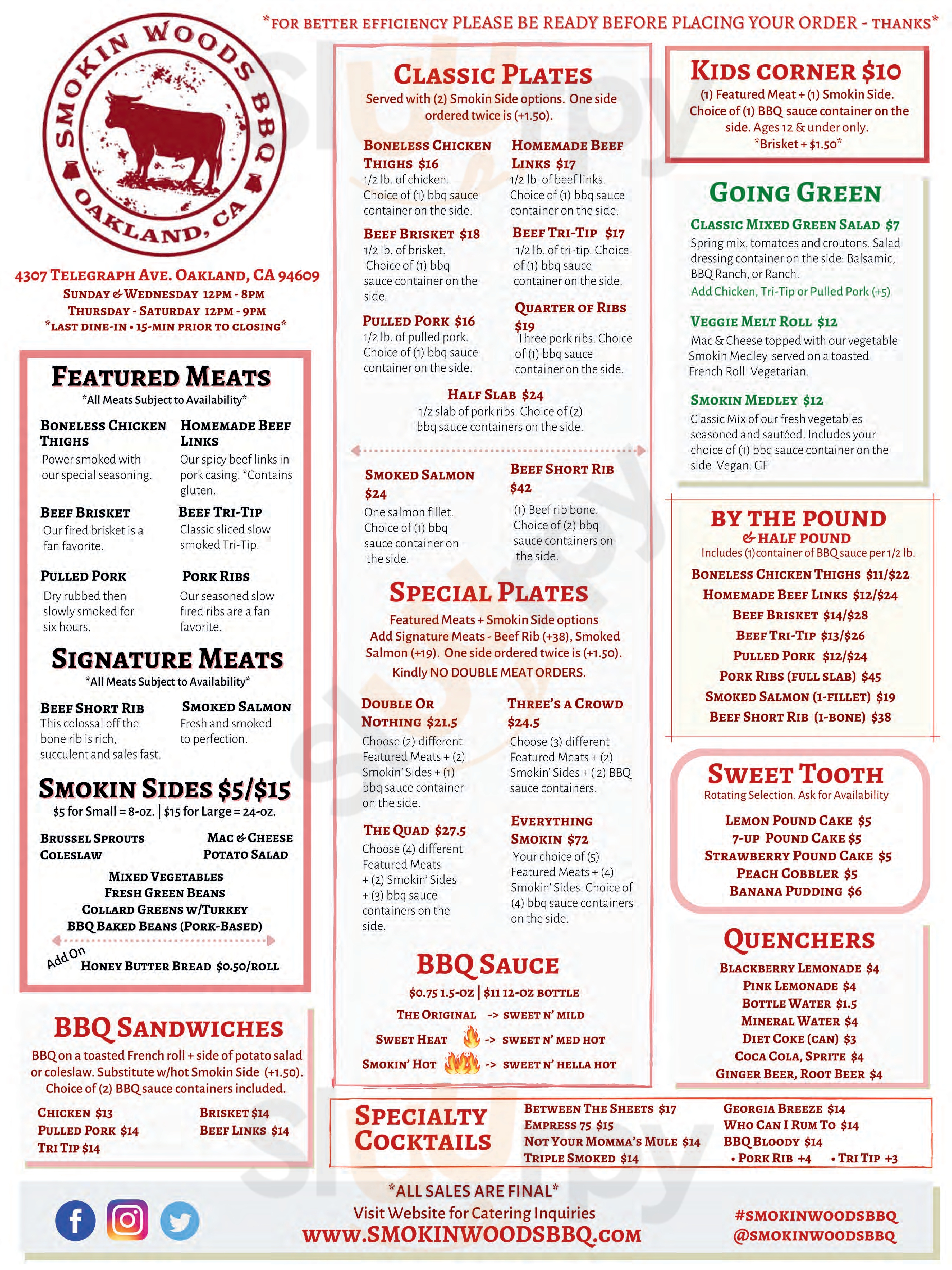 Main Menu - Smokin Woods Bbq