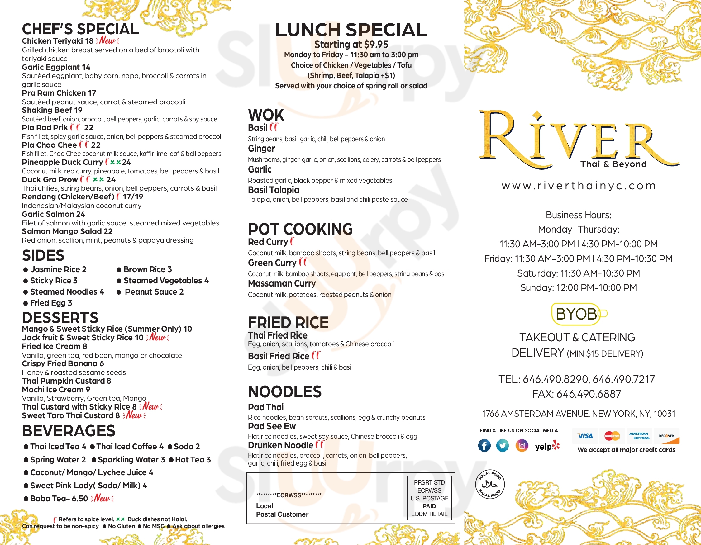 Main Menu - River Thai & Beyond