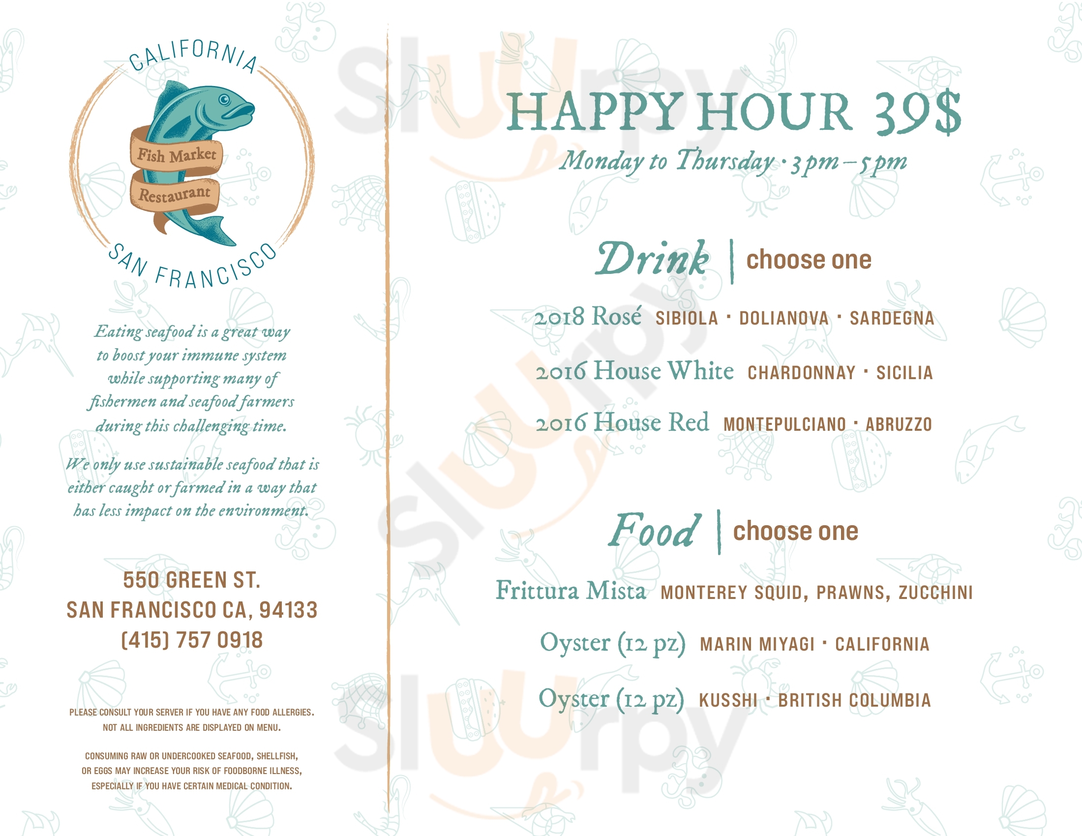 Main Menu - California Fish Market Restaurant