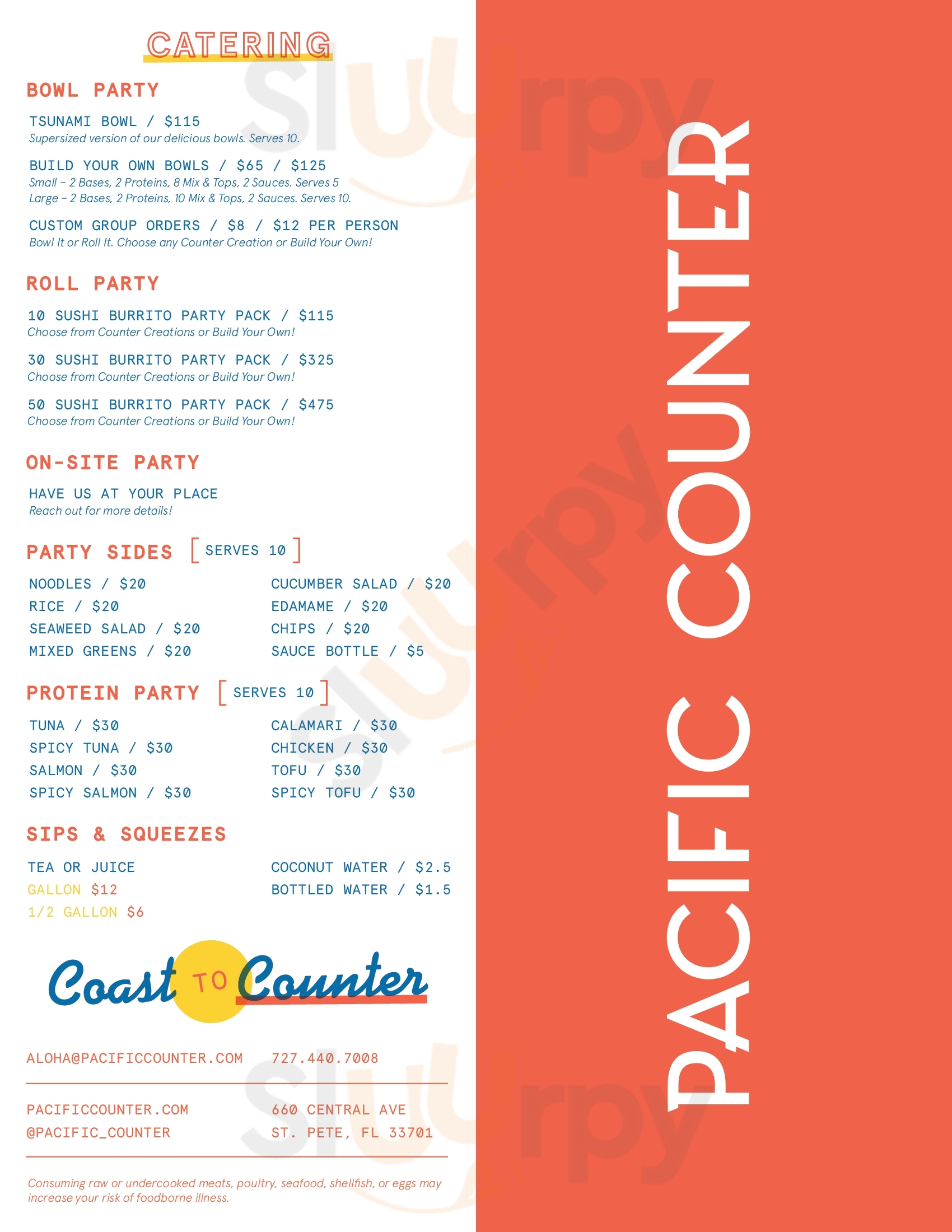 Pacific Counter Lakewood Ranch Menu - 1