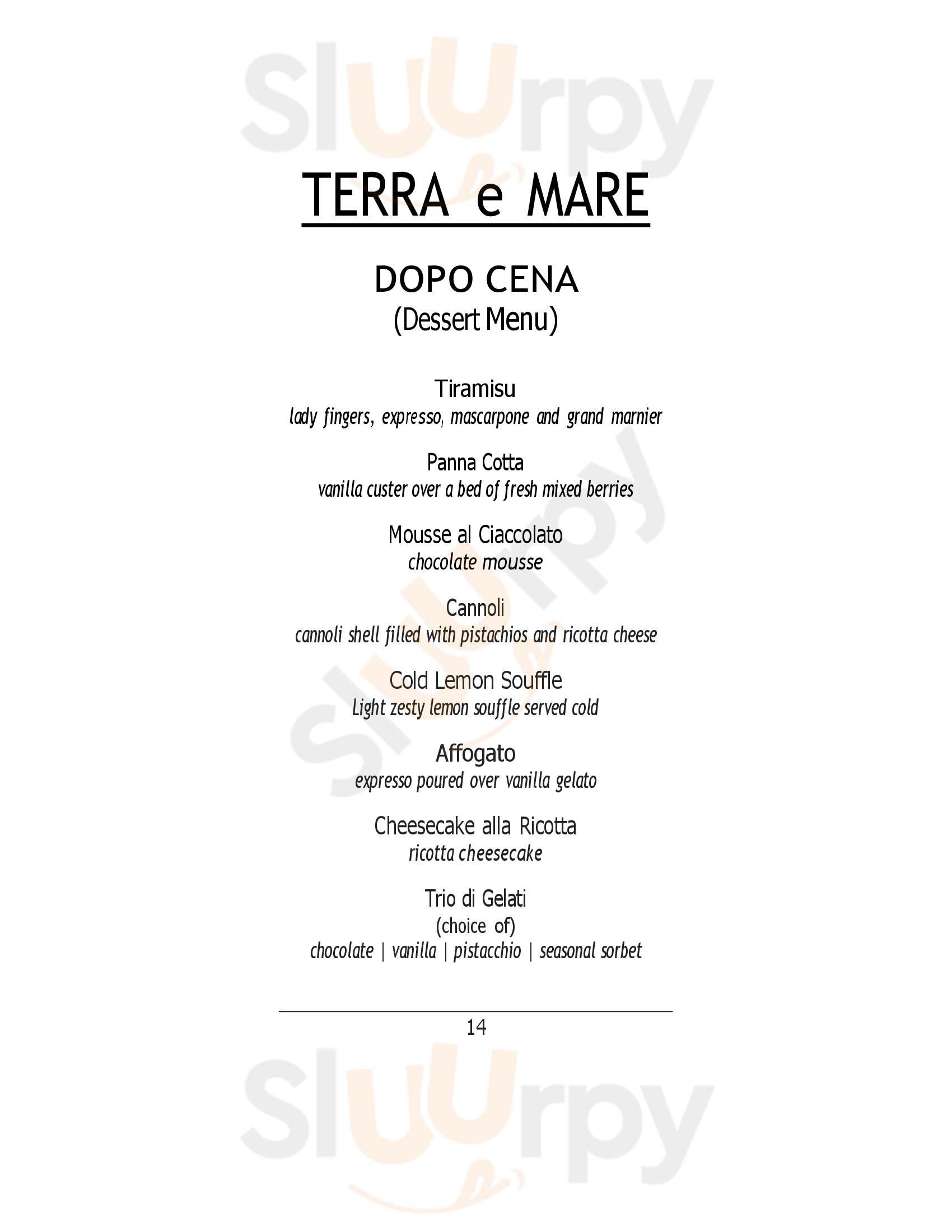 Terre E Mar Los Angeles Menu - 1