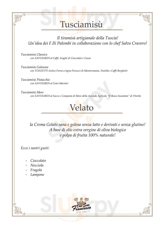 Menu dolci