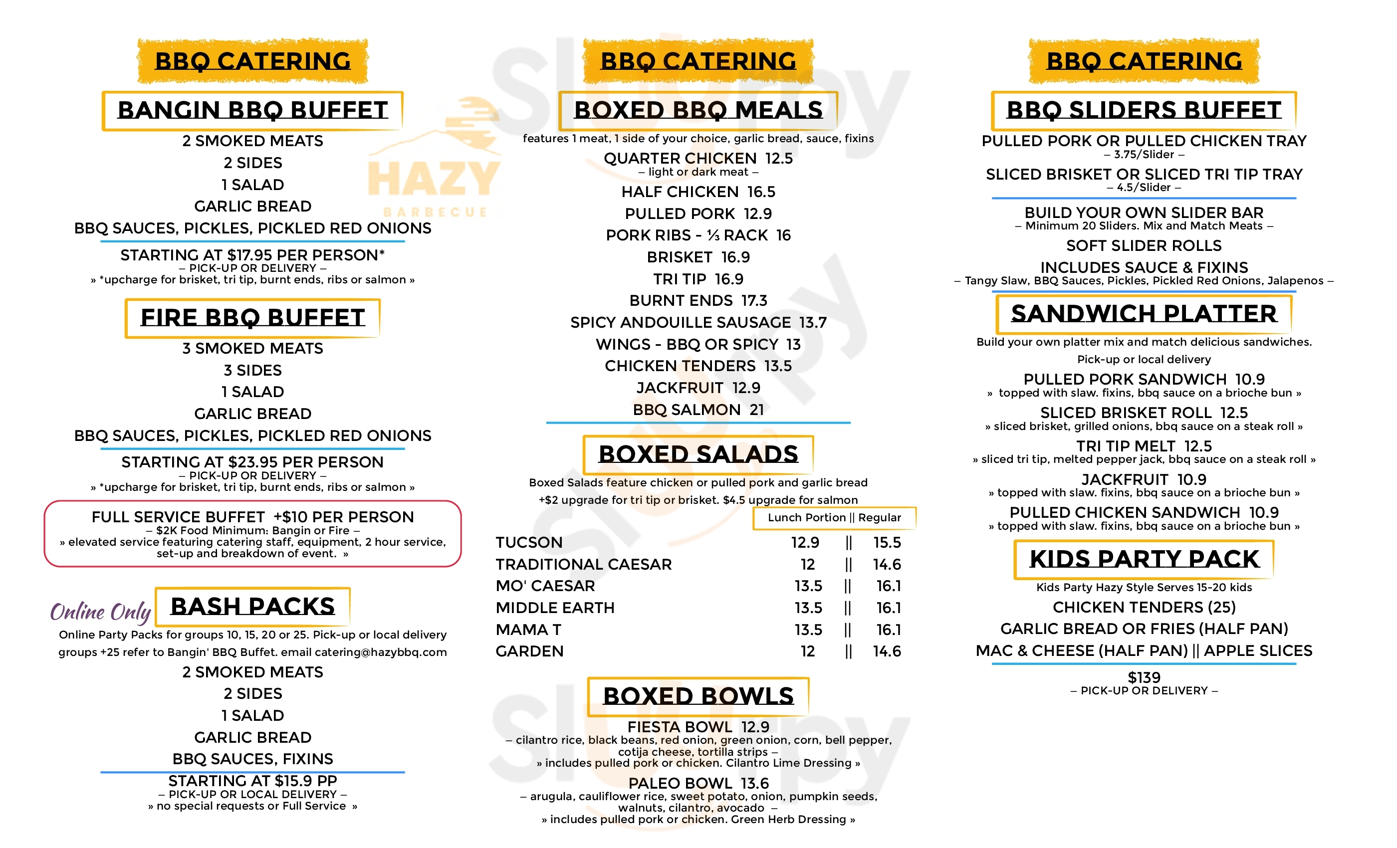 Hazy Barbecue Danville Menu - 1