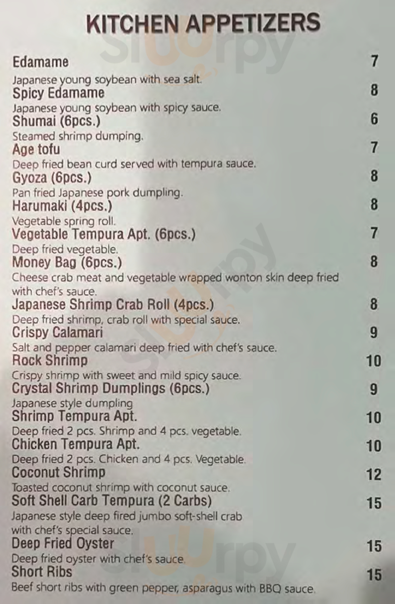 Sumo Sushi & Steak House Mount Pleasant Menu - 1