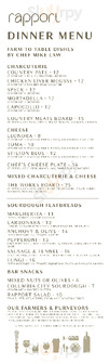 Rapport Seattle menu