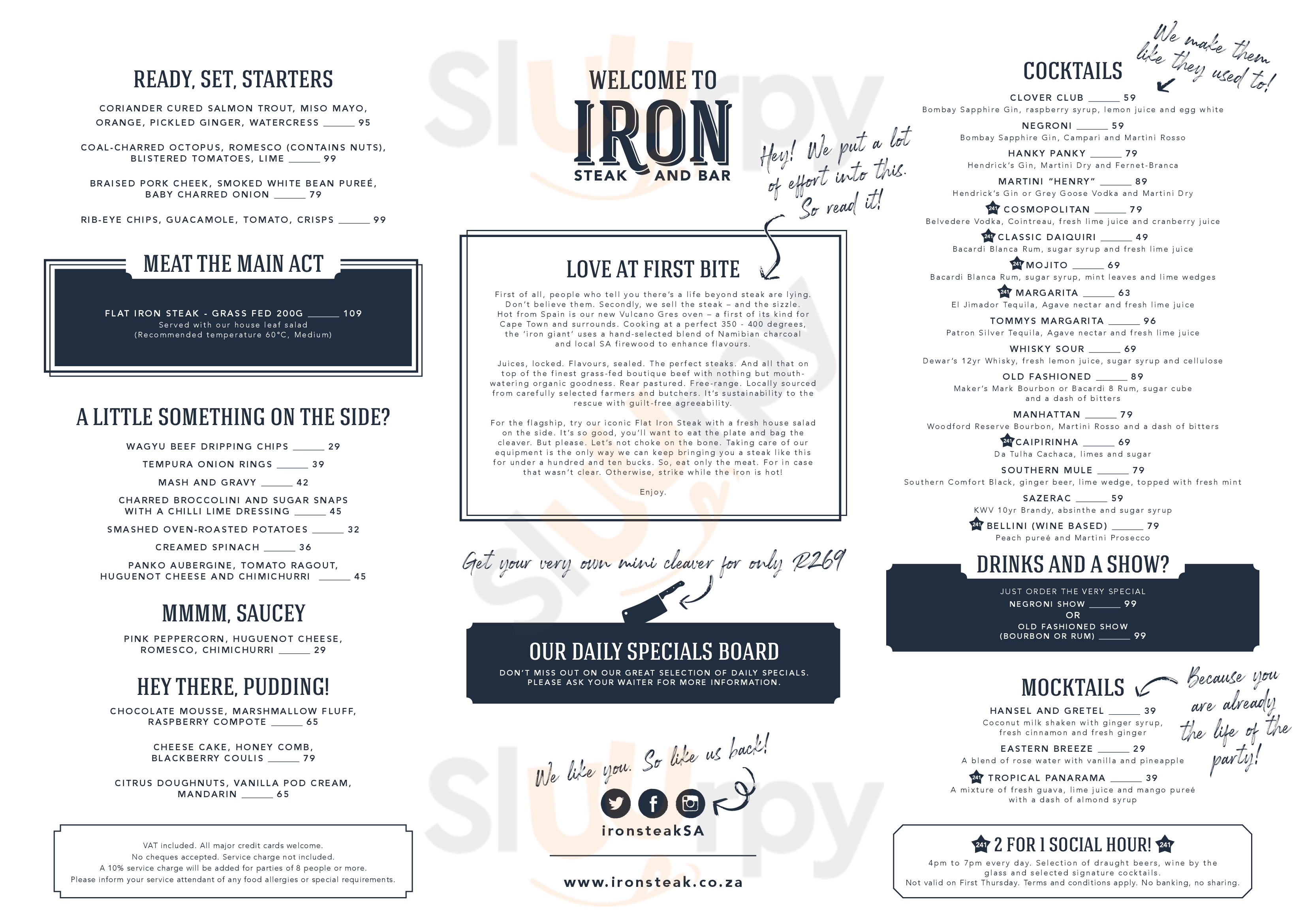 Iron Steak And Bar Cape Town Central Menu - 1