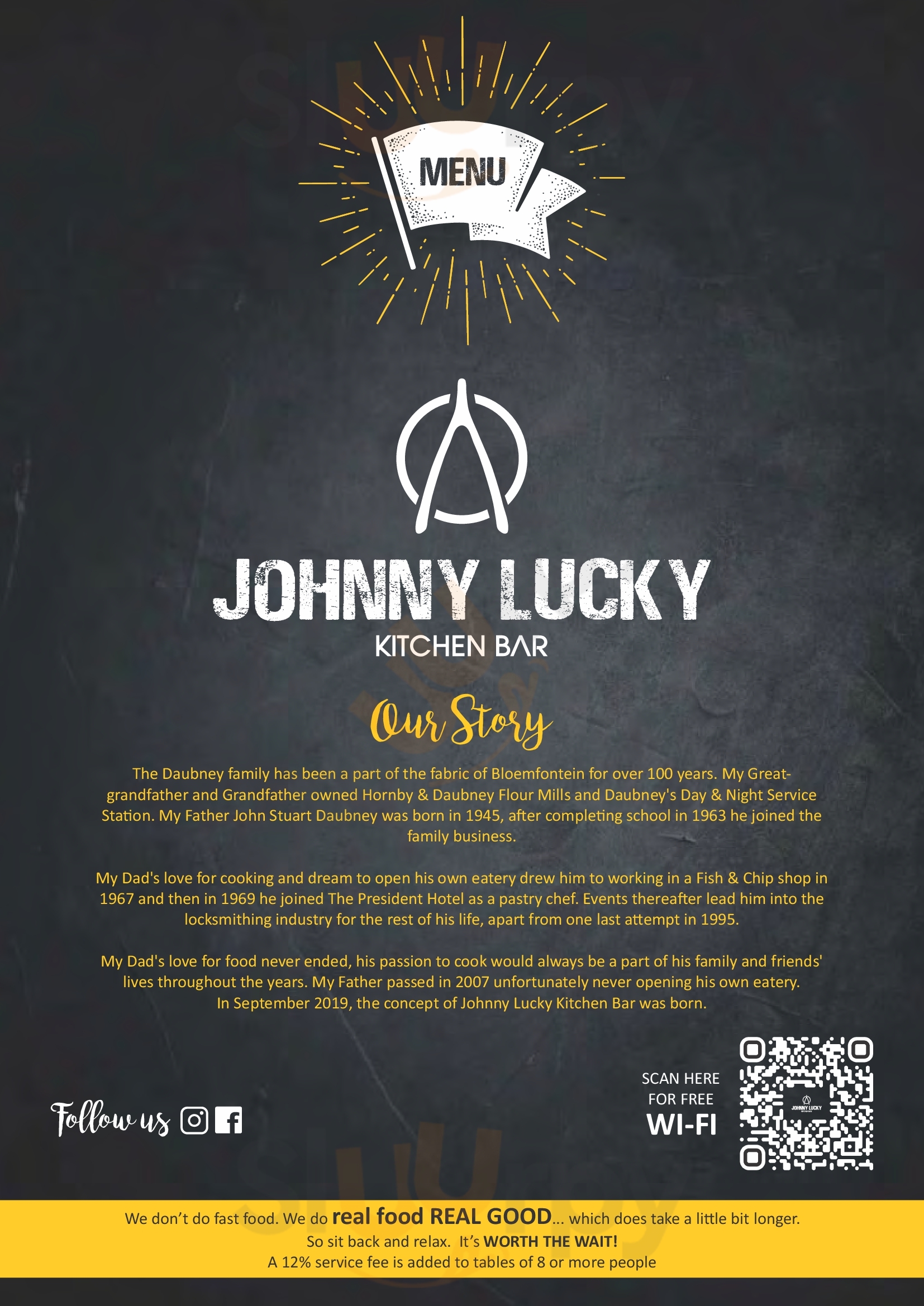 Johnny Lucky Kitchen & Bar Bloemfontein Menu - 1