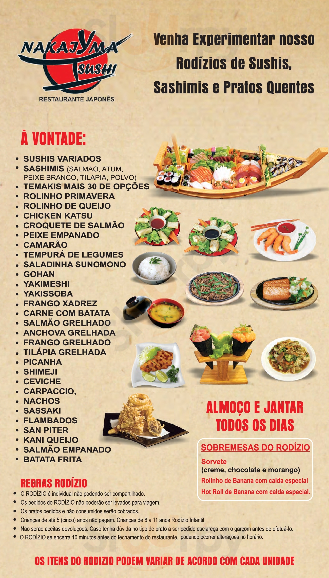 Main Menu - Restaurante E Delivery Nakajyma Sushi