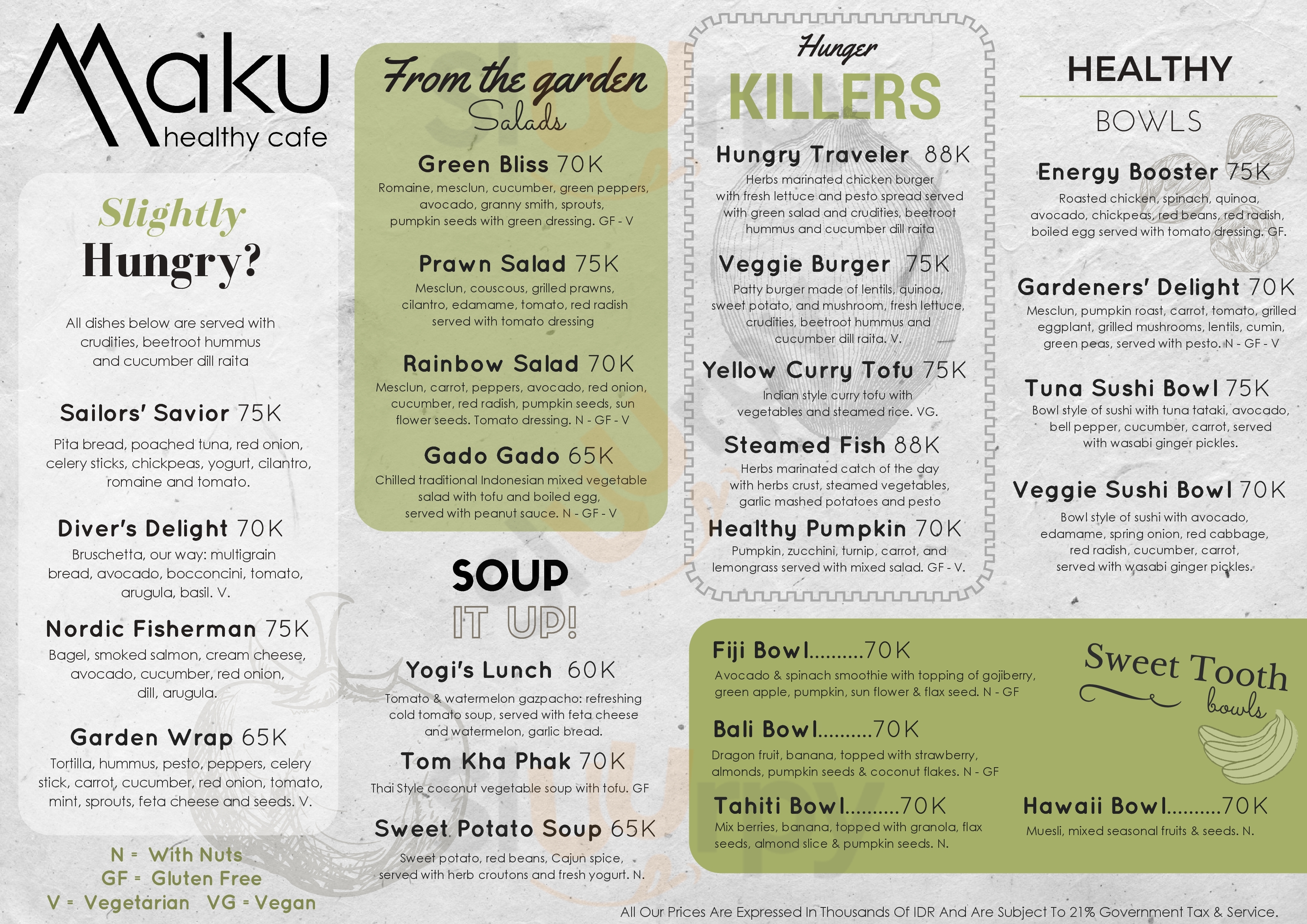 Maku Healthy Cafe Bunutan Menu - 1