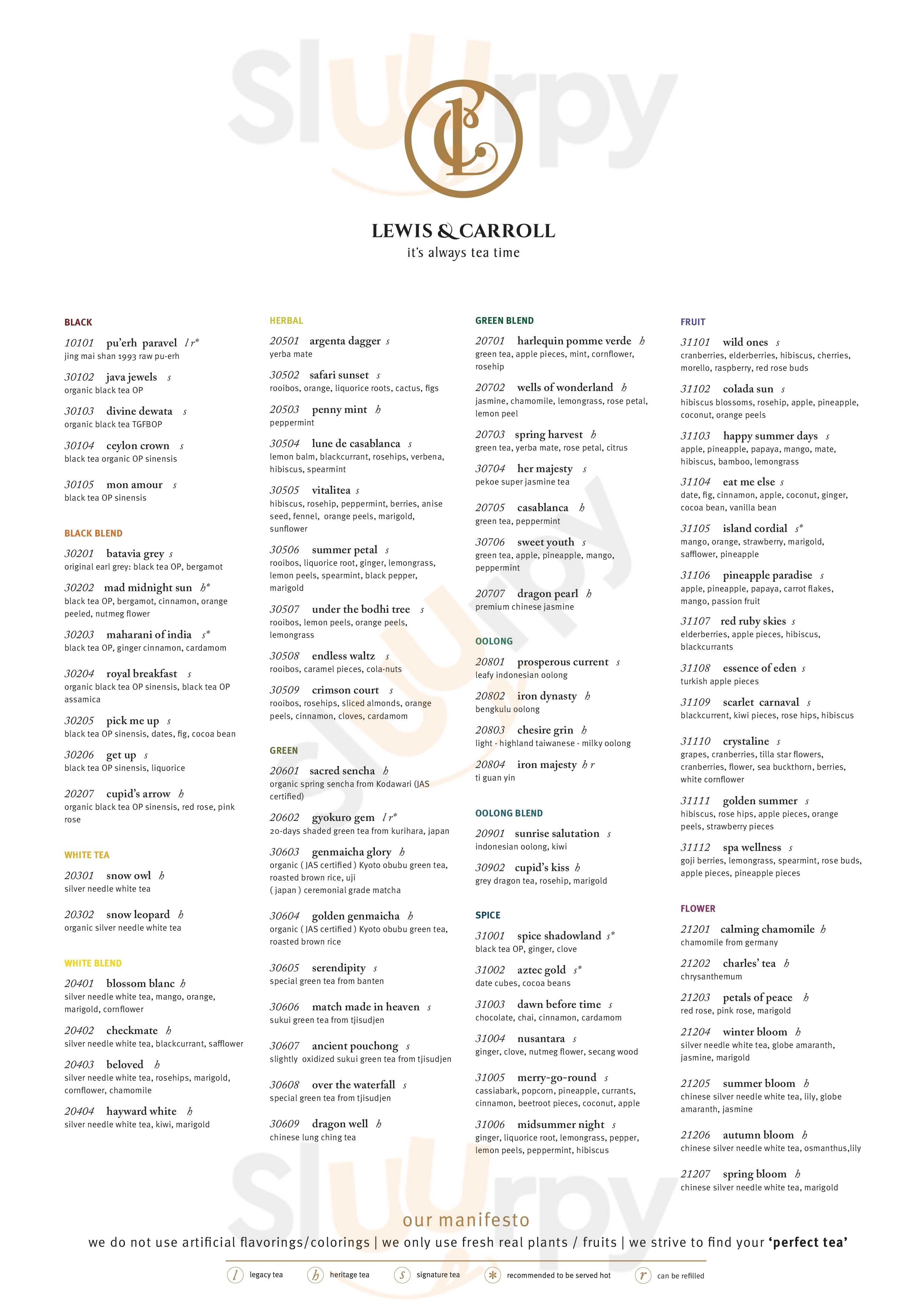 Lewis & Carroll Flower Market Jakarta Menu - 1