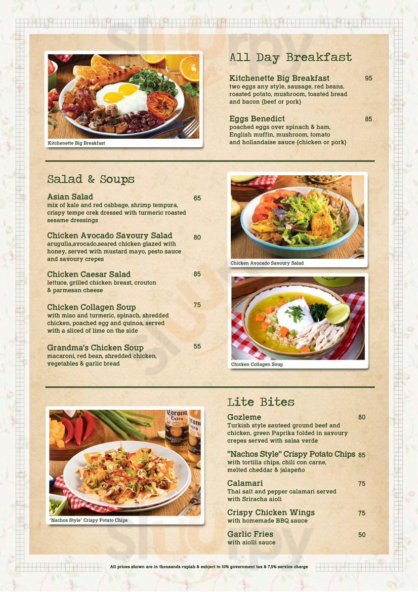 Kitchenette - Senayan City, Jakarta - Jl. Asia Afrika No.19 - Menu and