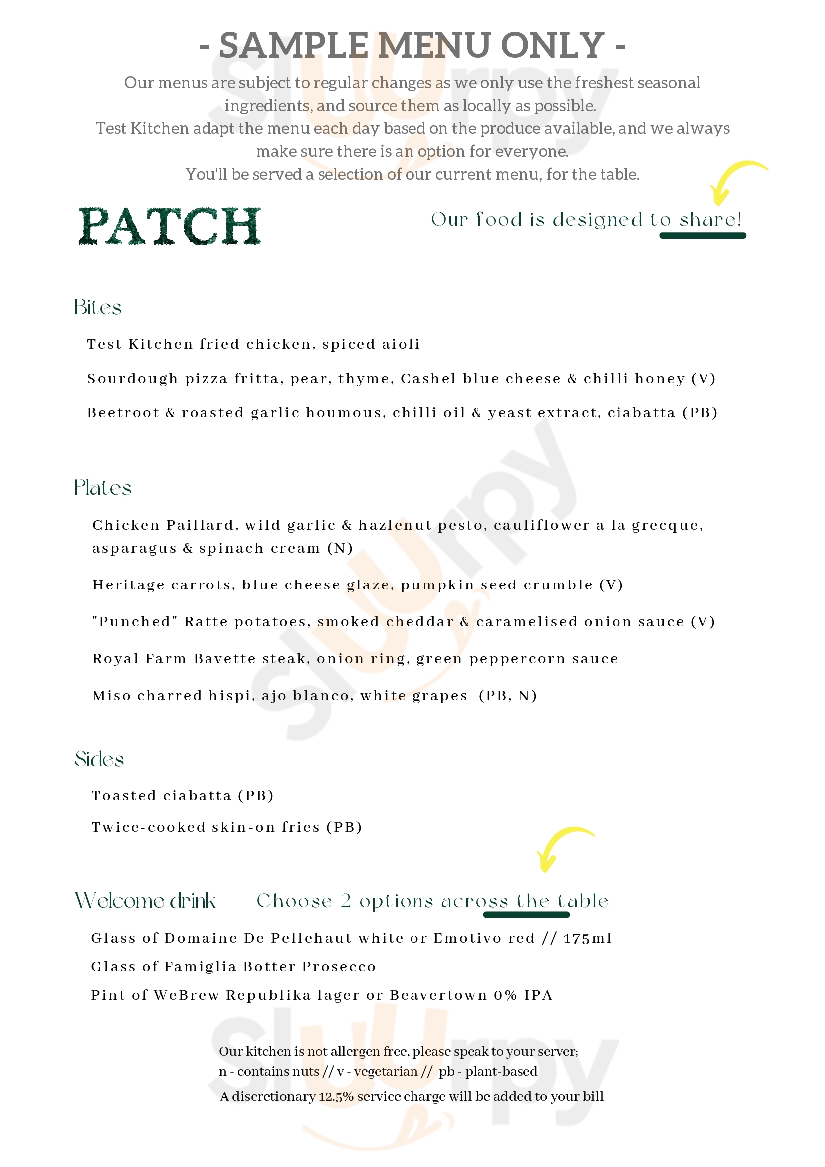 Patch On The Plaza Windsor Menu - 1