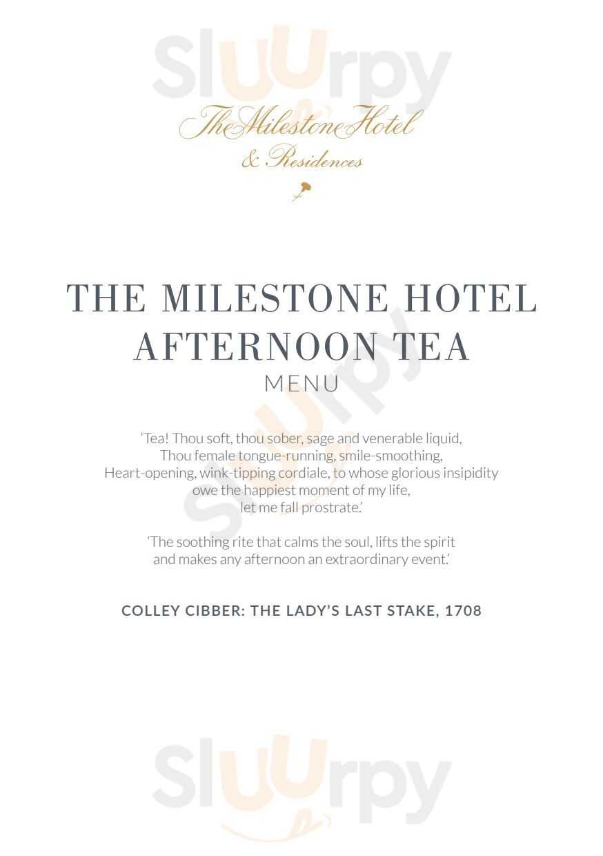 Afternoon Tea At The Milestone Hotel London Menu - 1
