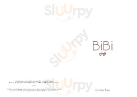 Bibi Restaurant menu