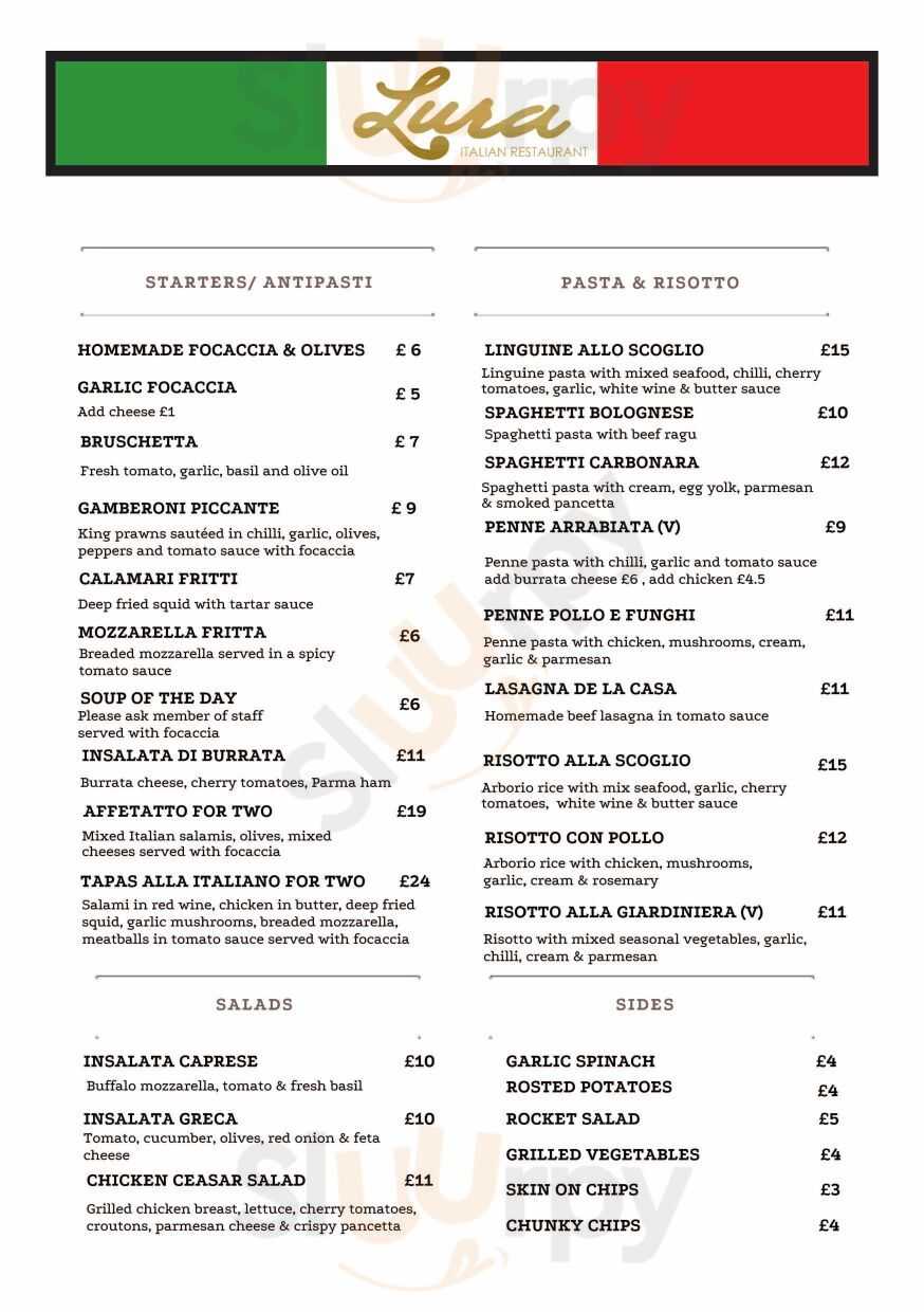 Main Menu - Lura - Restaurant