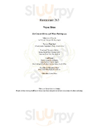 Restaurant263 menu