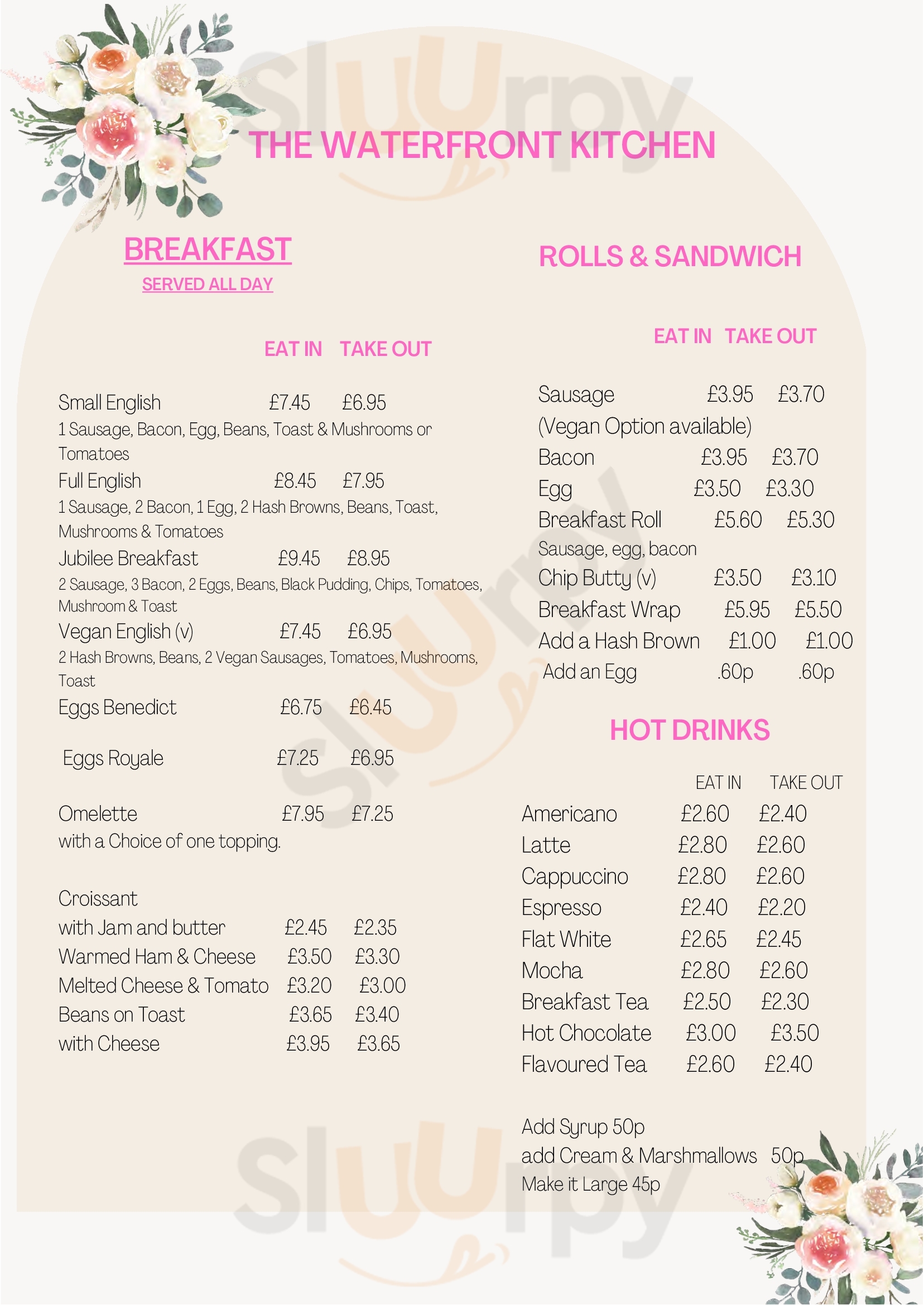 Waterway Cafe Sawbridgeworth Menu - 1