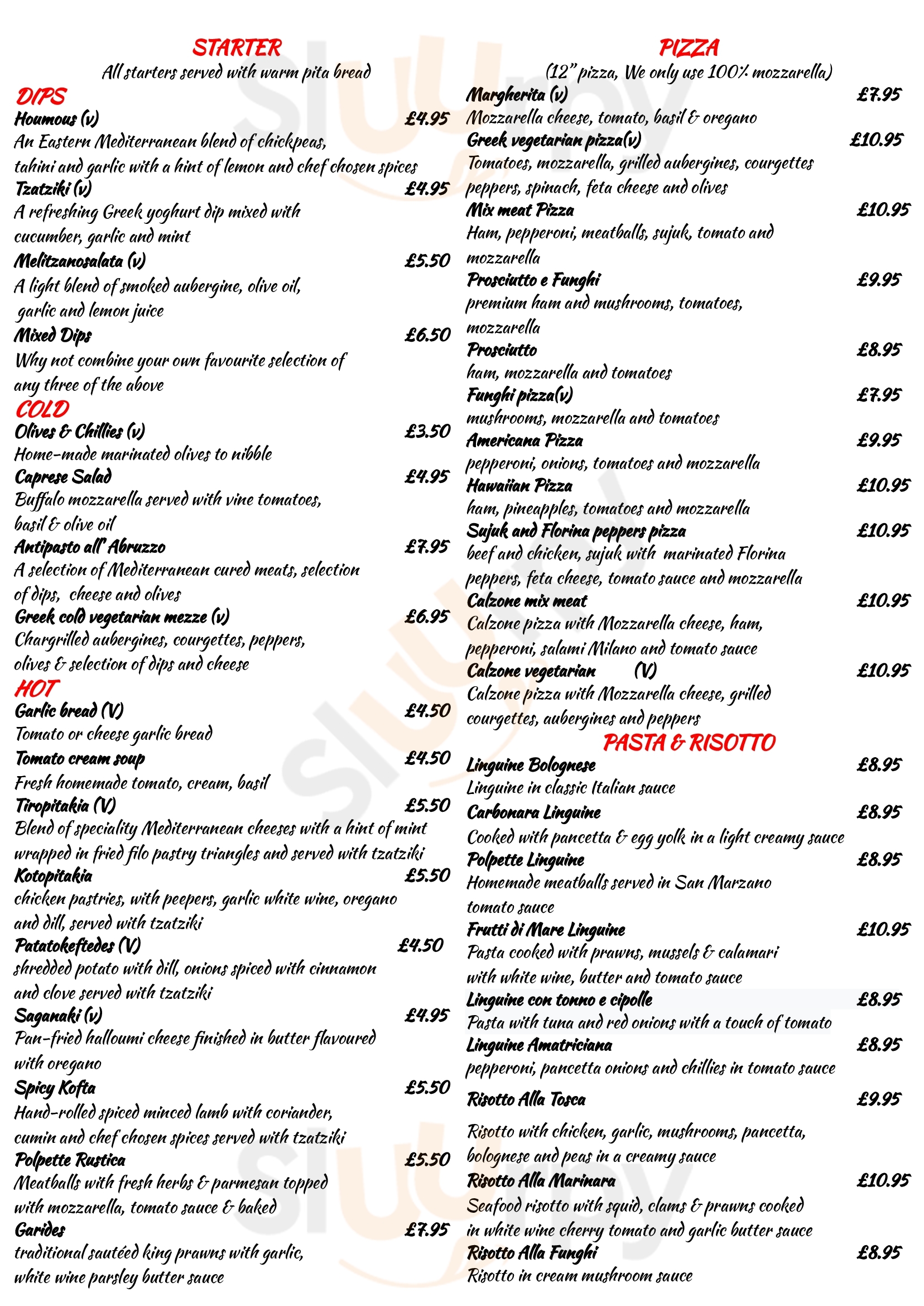 Acropolis Mediterranean Restaurant Leeds Menu - 1