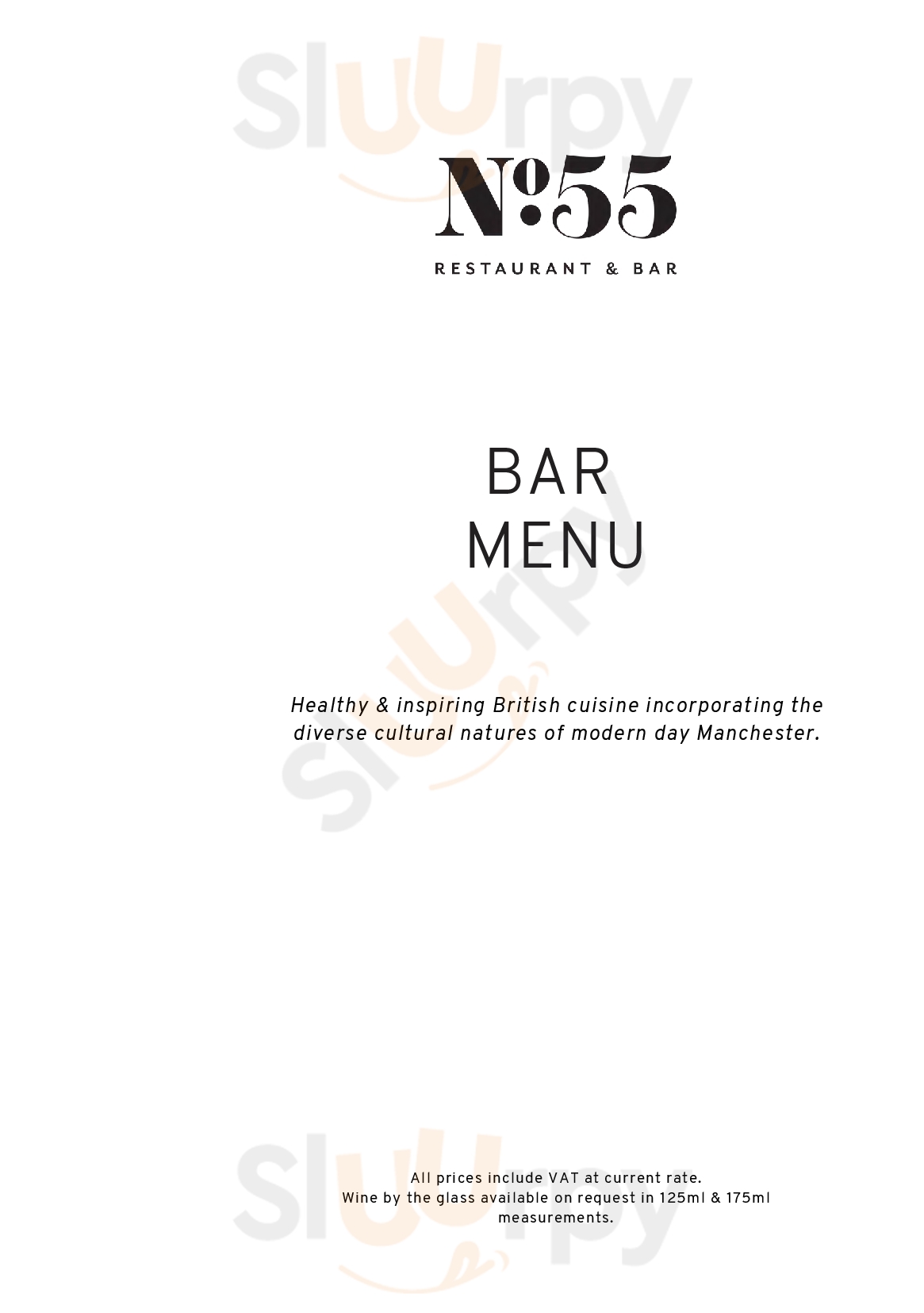 No.55 Restaurant & Bar Manchester Menu - 1