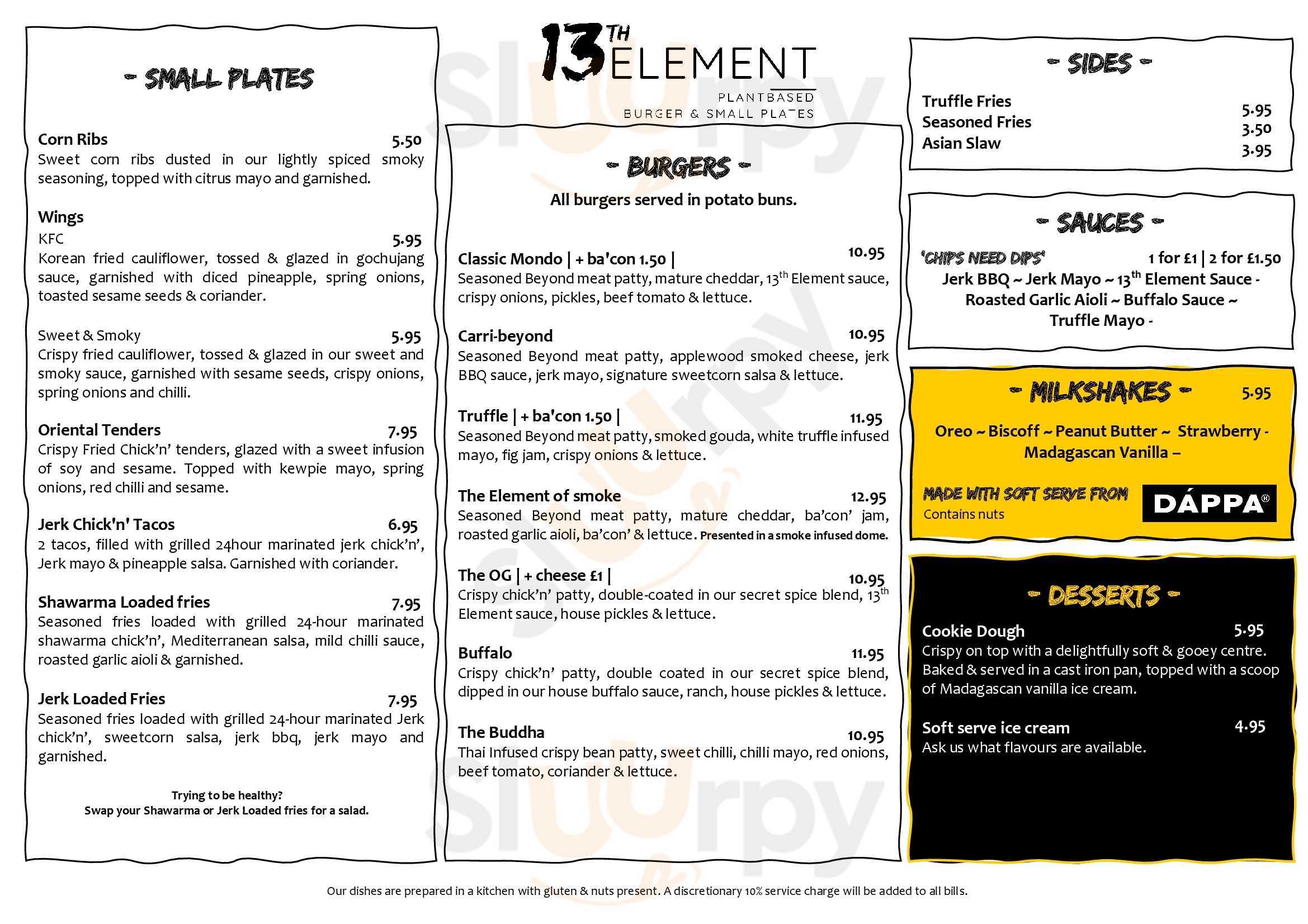 13th Element Nottingham Menu - 1