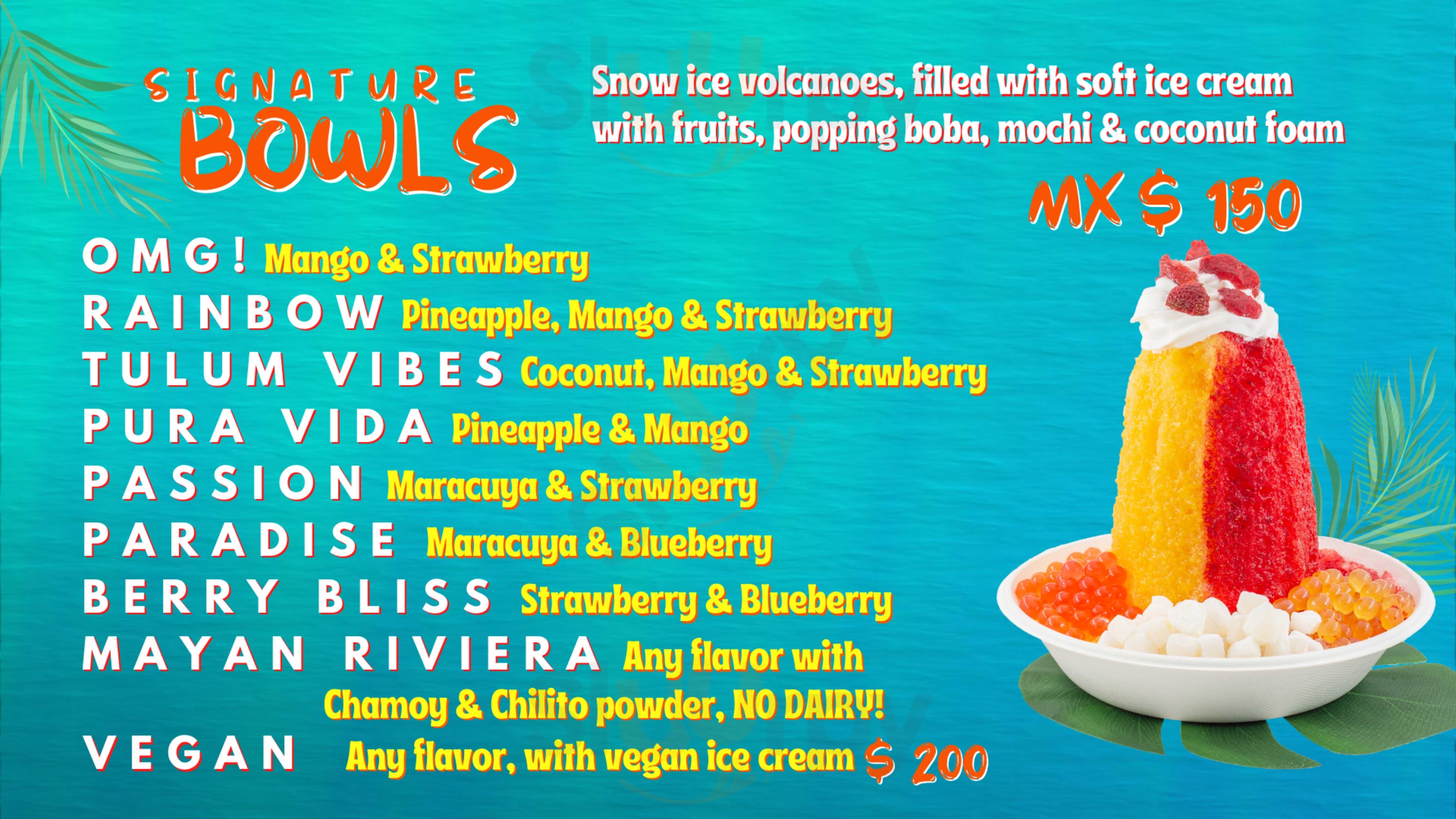 Omg Snow Ice Cream Co Tulum Menu - 1