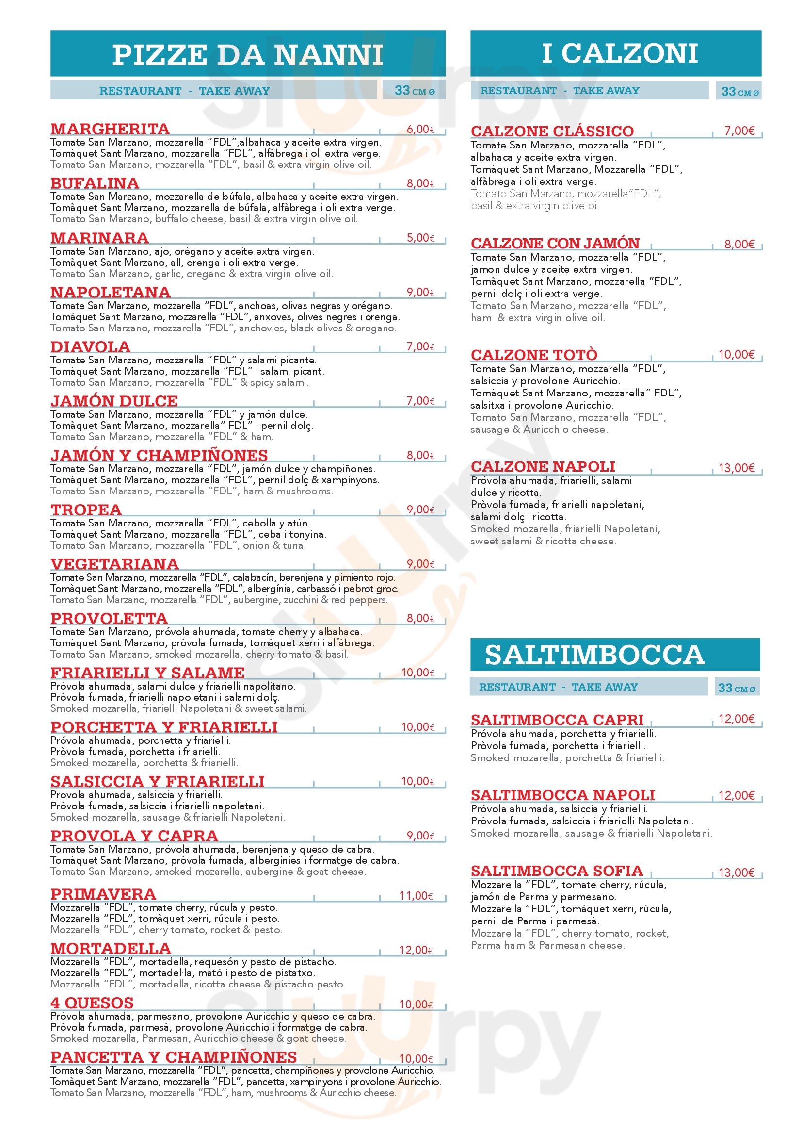 Da Nanni Poblenou Barcelona Menu - 1