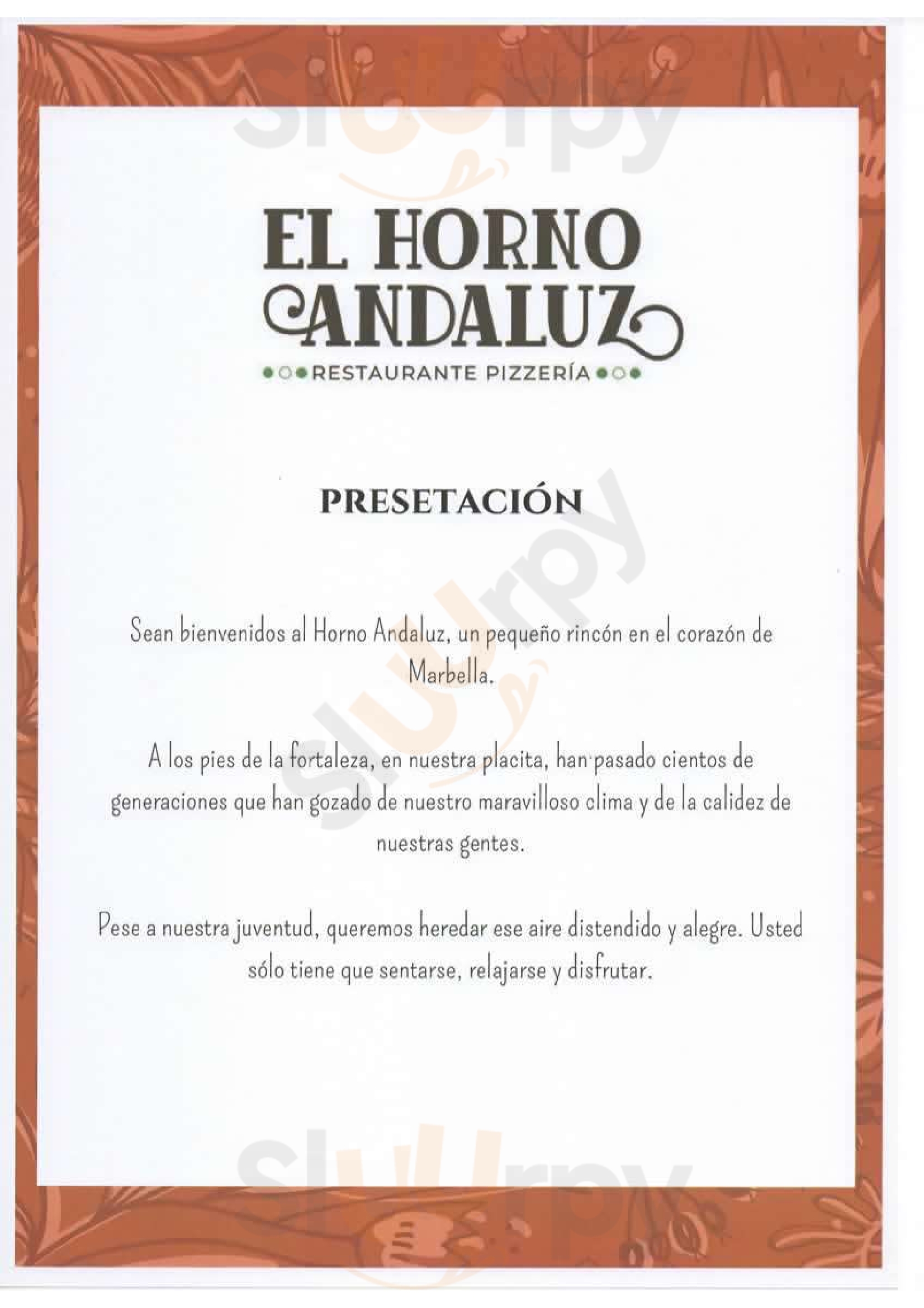 Restaurante Pizzeria El Horno Andaluz Marbella Menu - 1