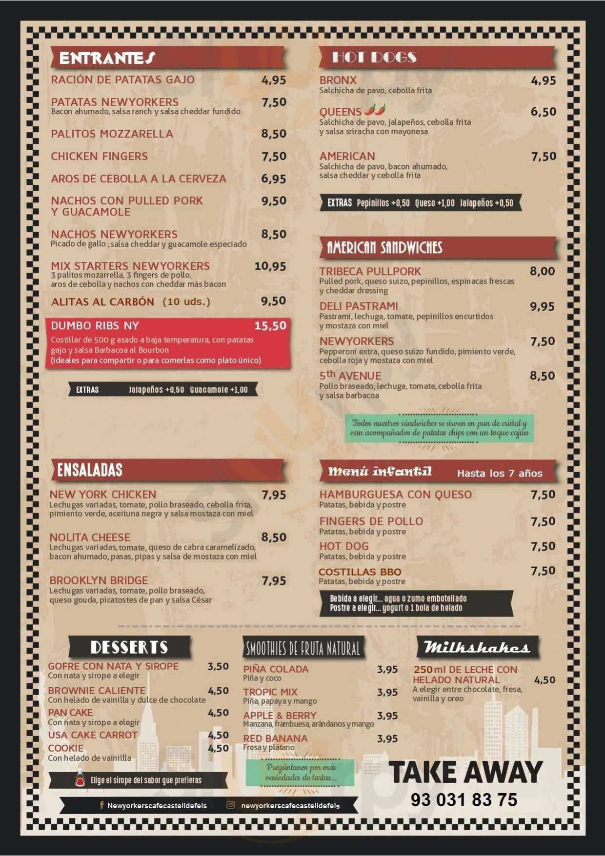 Newyorkers Cafe Castelldefels Menu - 1