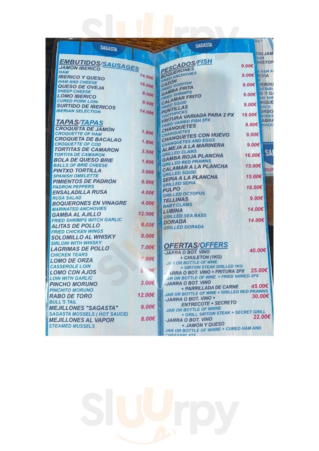 Sagasta 11 Alicante Menu - 1