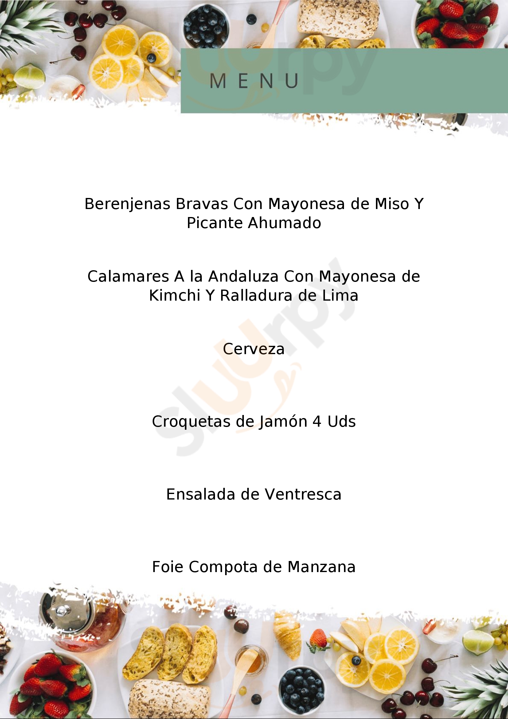 4 Latas Poblenou Barcelona Menu - 1