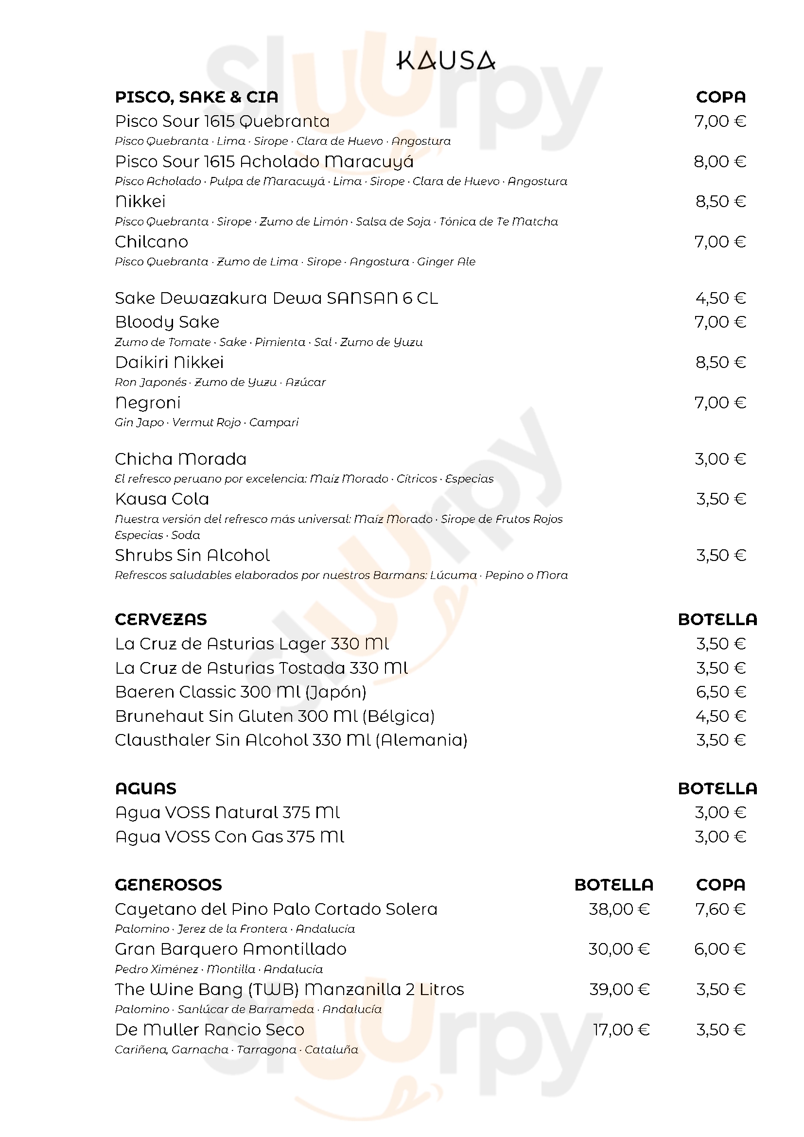 Kausa Taberna Gijón Menu - 1