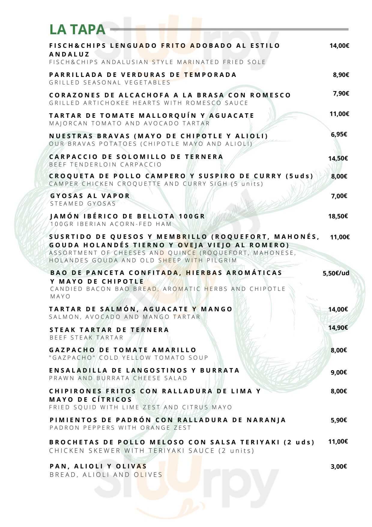 Origen Tapas Concept Palma de Mallorca Menu - 1