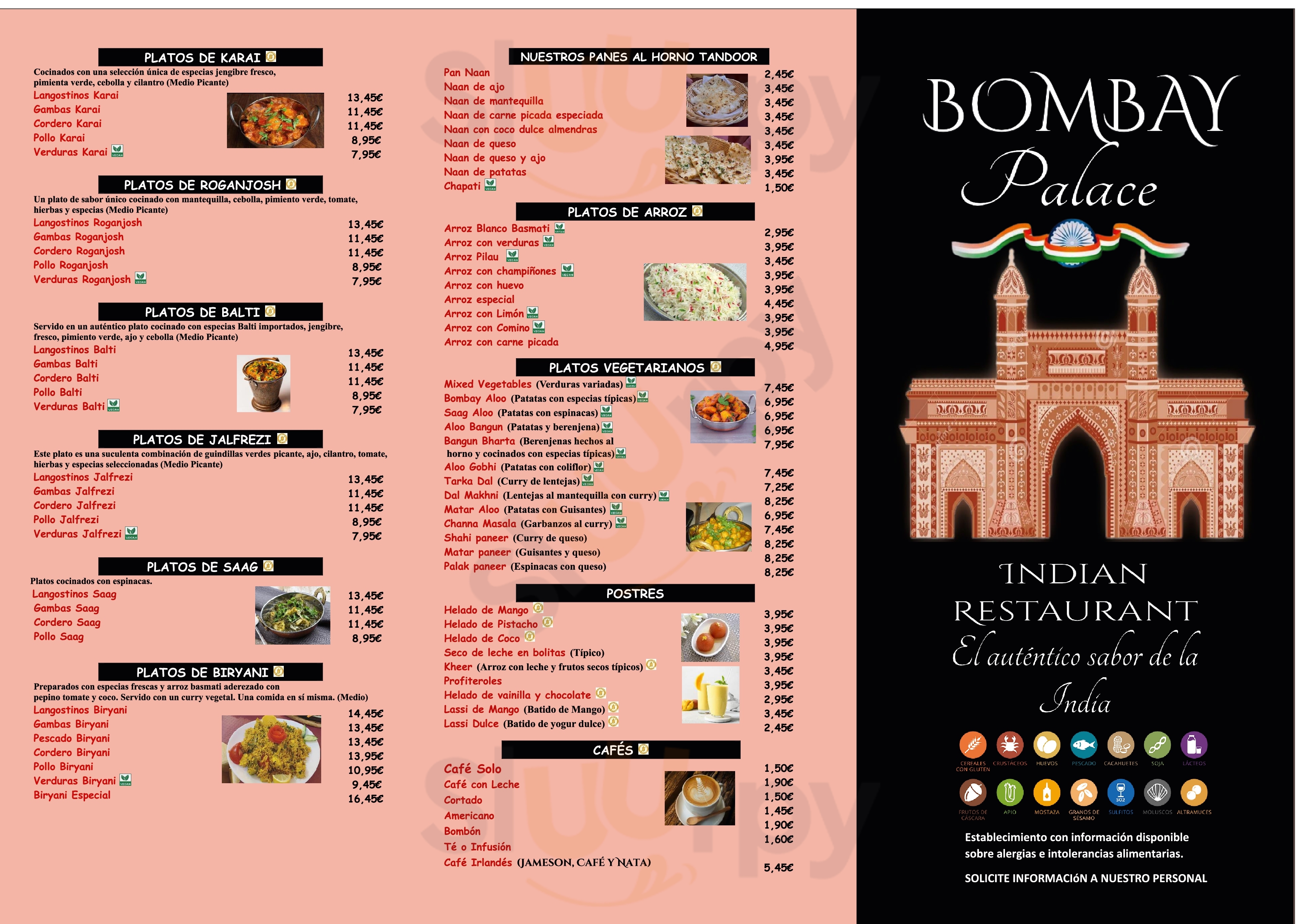Main Menu - Bombay Palace Cocina India