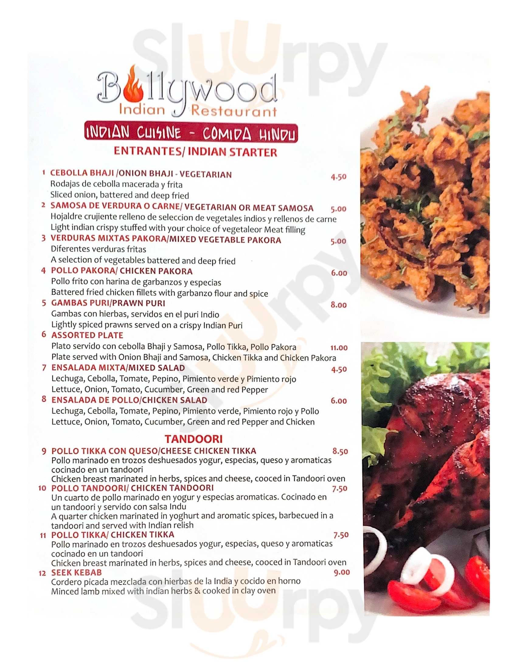 Bollywood Indian Restaurant Conil Conil de la Frontera Menu - 1