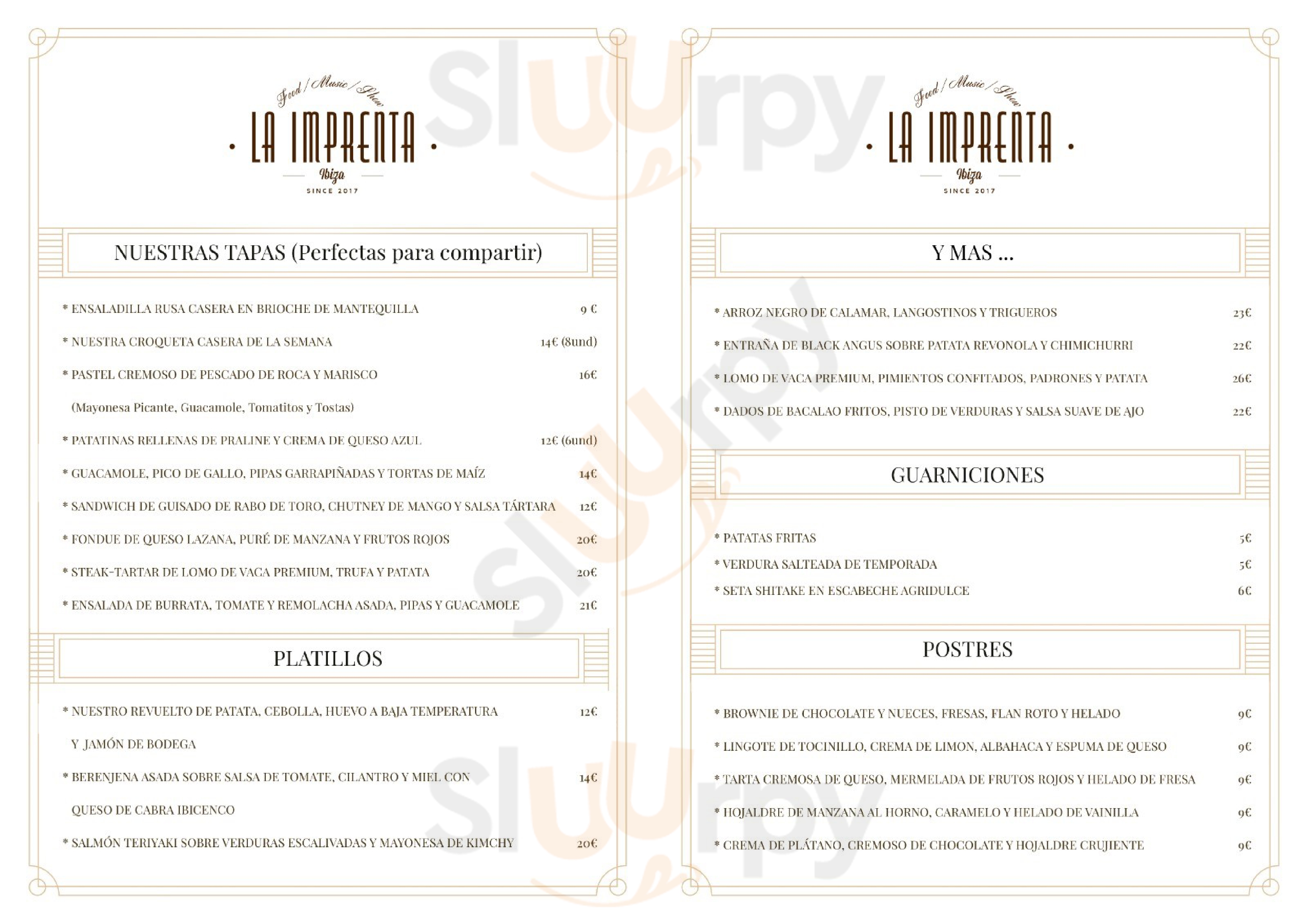 La Imprenta Ibiza Ibiza Ciudad Menu - 1