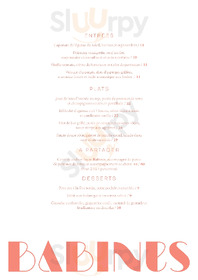 Le Grand Vacarme menu