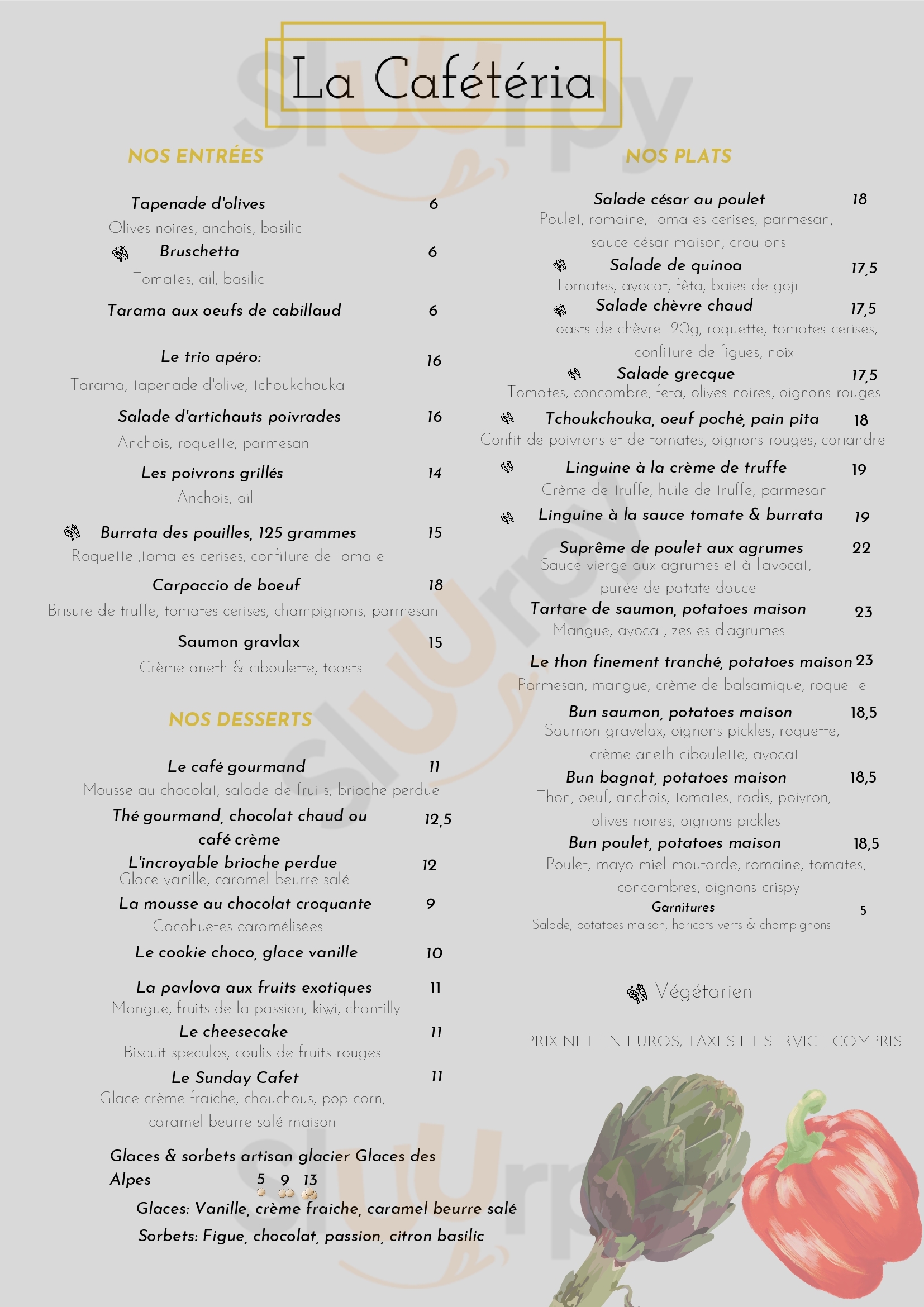 La Cafétéria Paris Menu - 1