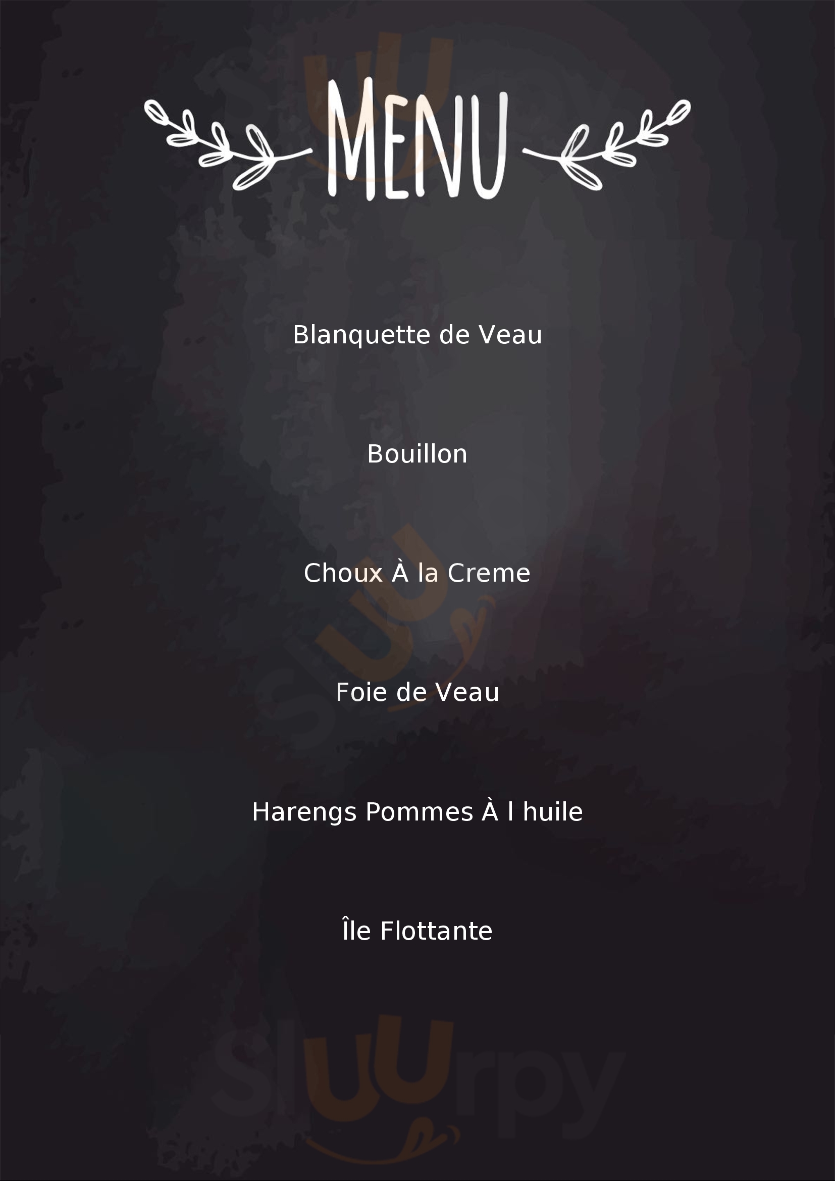 Le Petit Bouillon Vavin Paris Menu - 1
