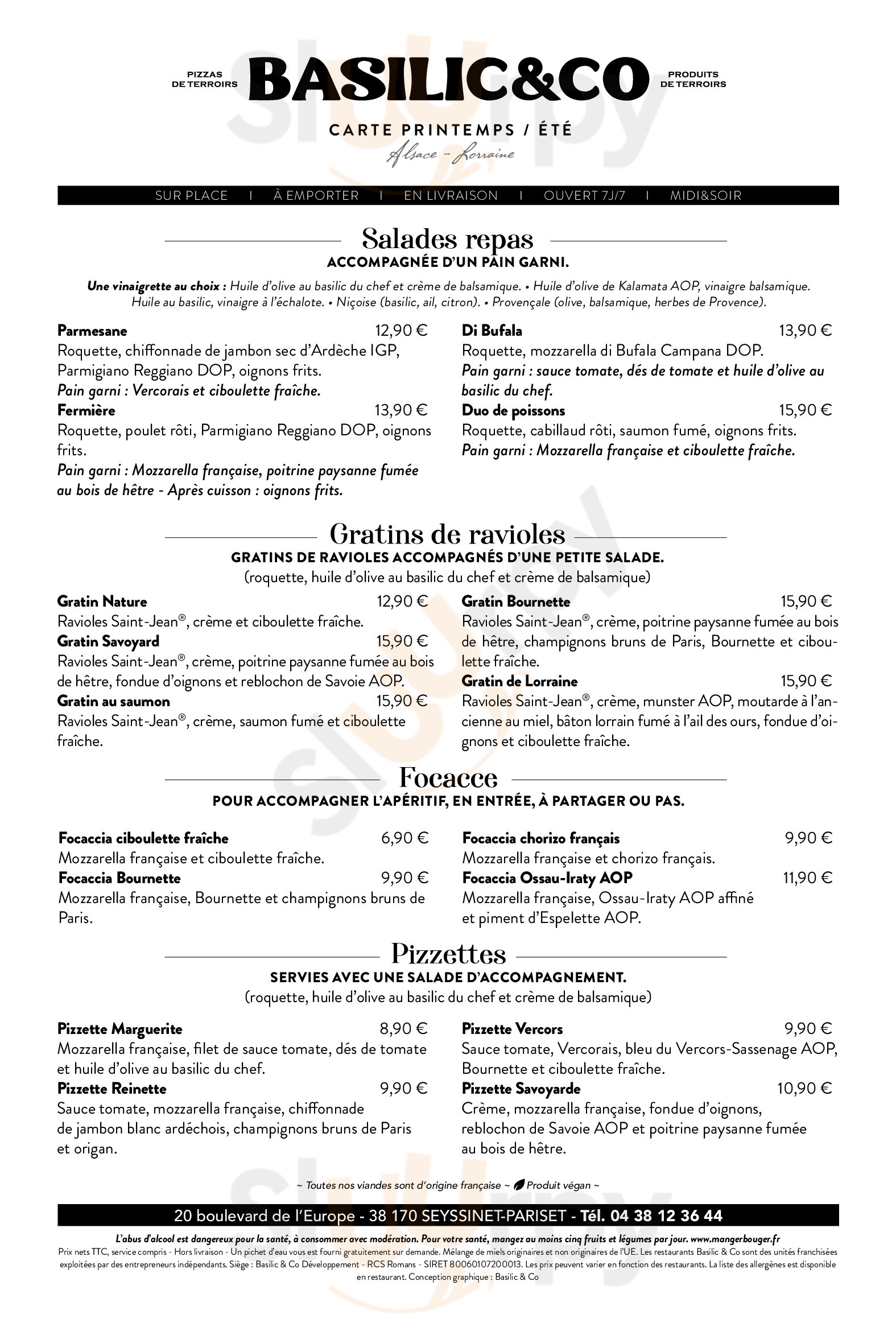 Basilic & Co Seyssinet-pariset Seyssinet-Pariset Menu - 1