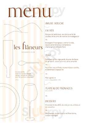 Restaurant Les Flâneurs menu