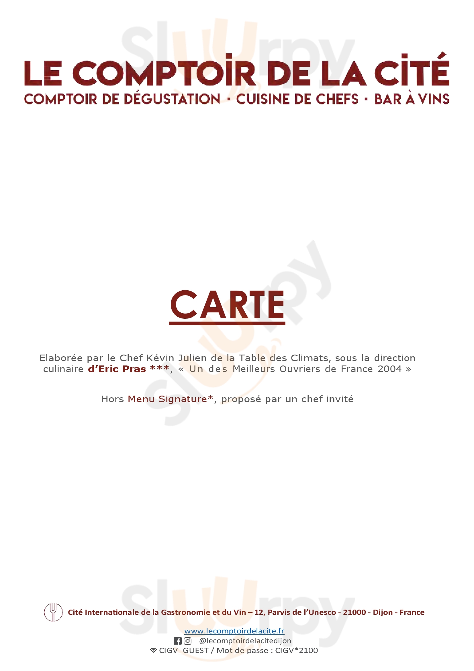 Le Comptoir De La Cité Dijon Menu - 1