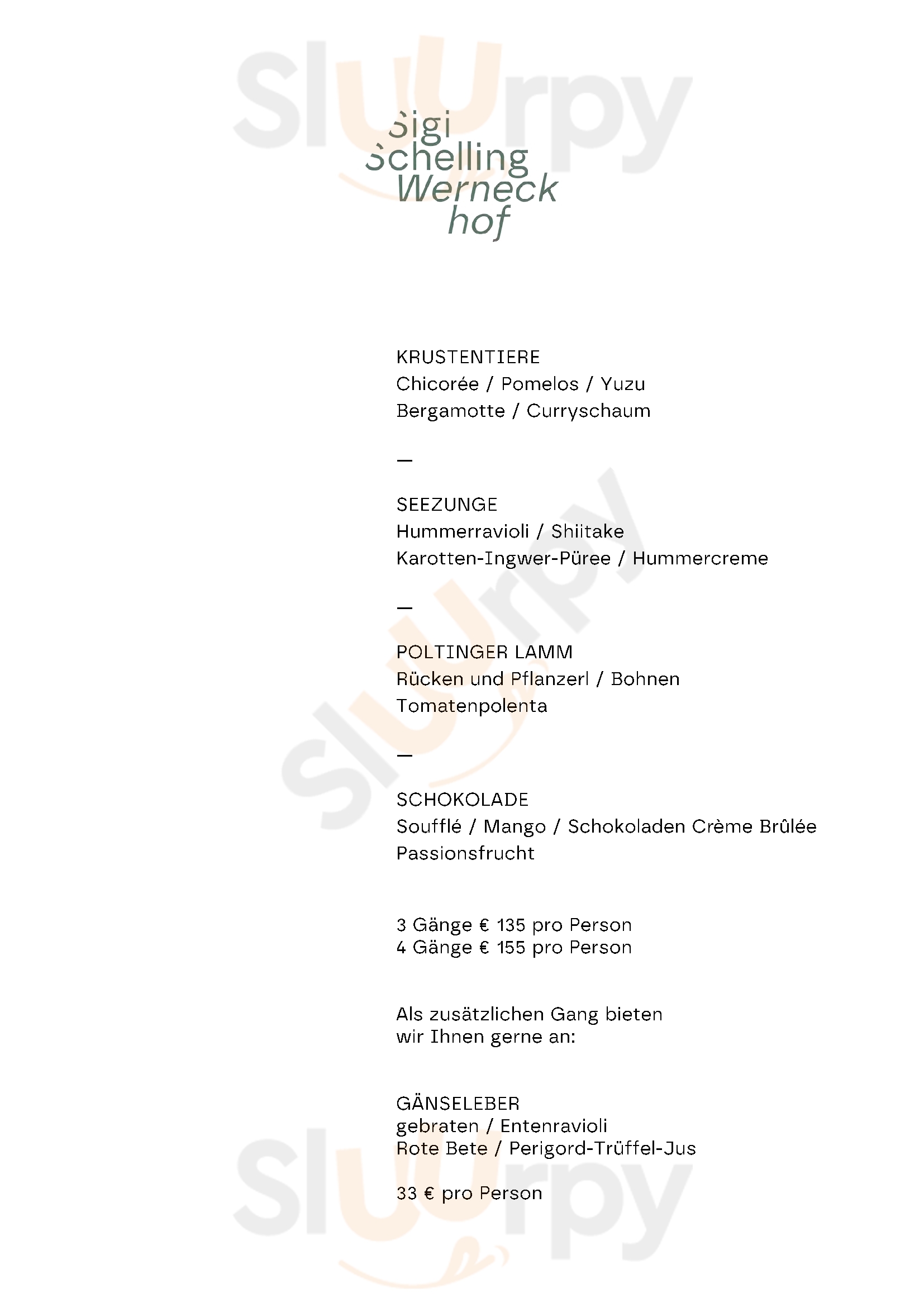 Werneckhof Sigi Schilling München Menu - 1