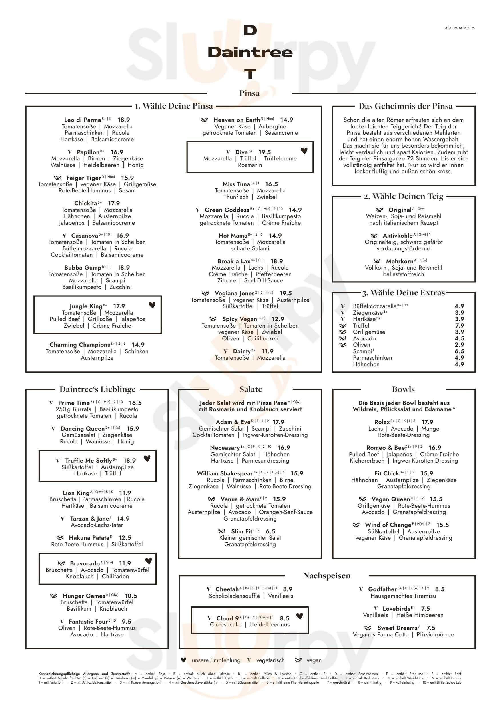 Daintree München Menu - 1