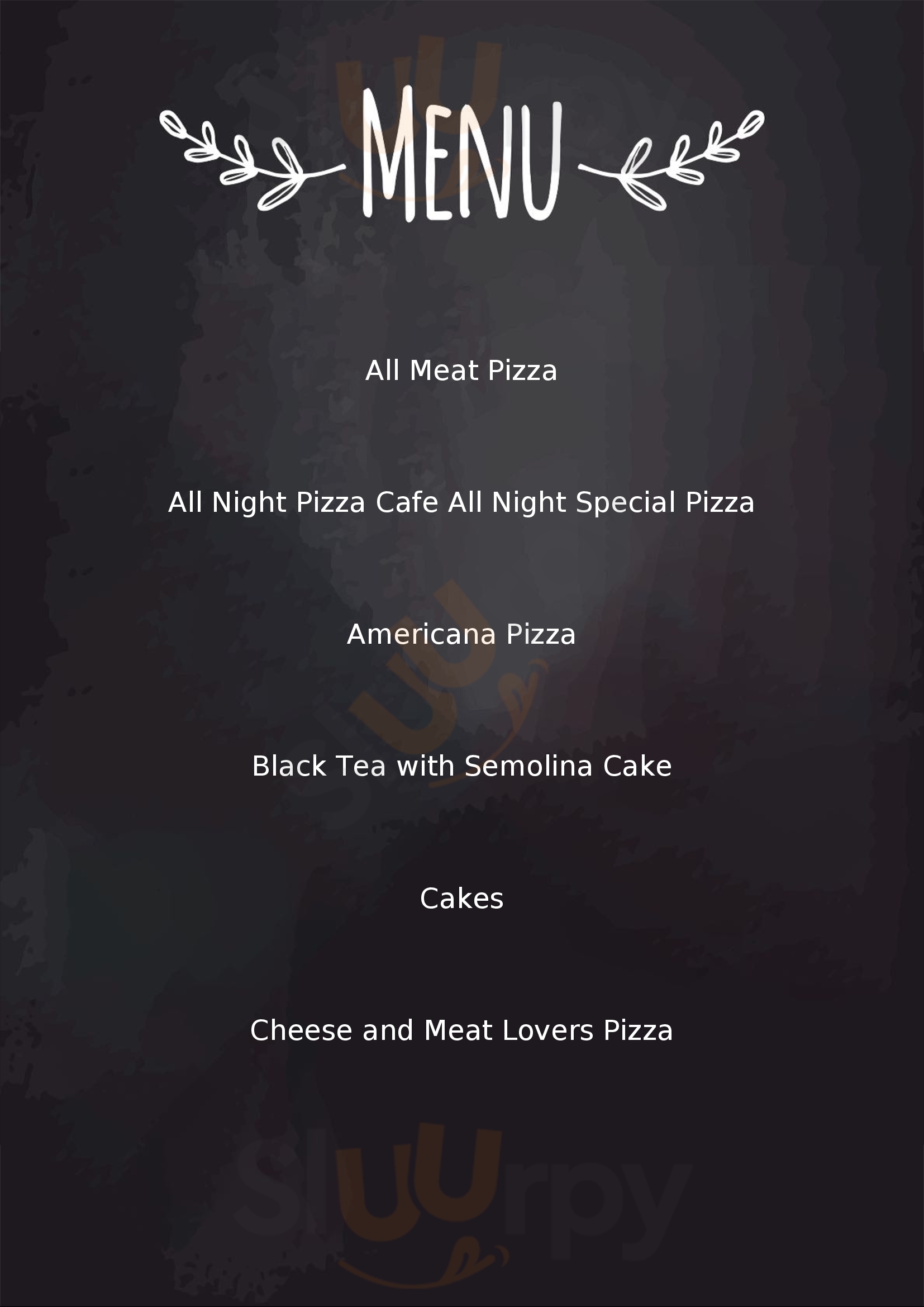 All Night Pizza Cafe Victoria Park Menu - 1