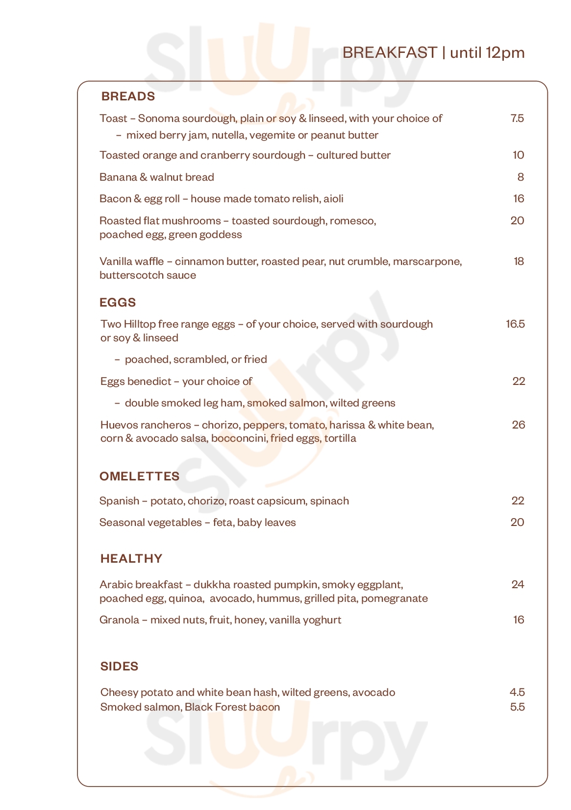 Walter Cafe Regatta Point Canberra Canberra Menu - 1