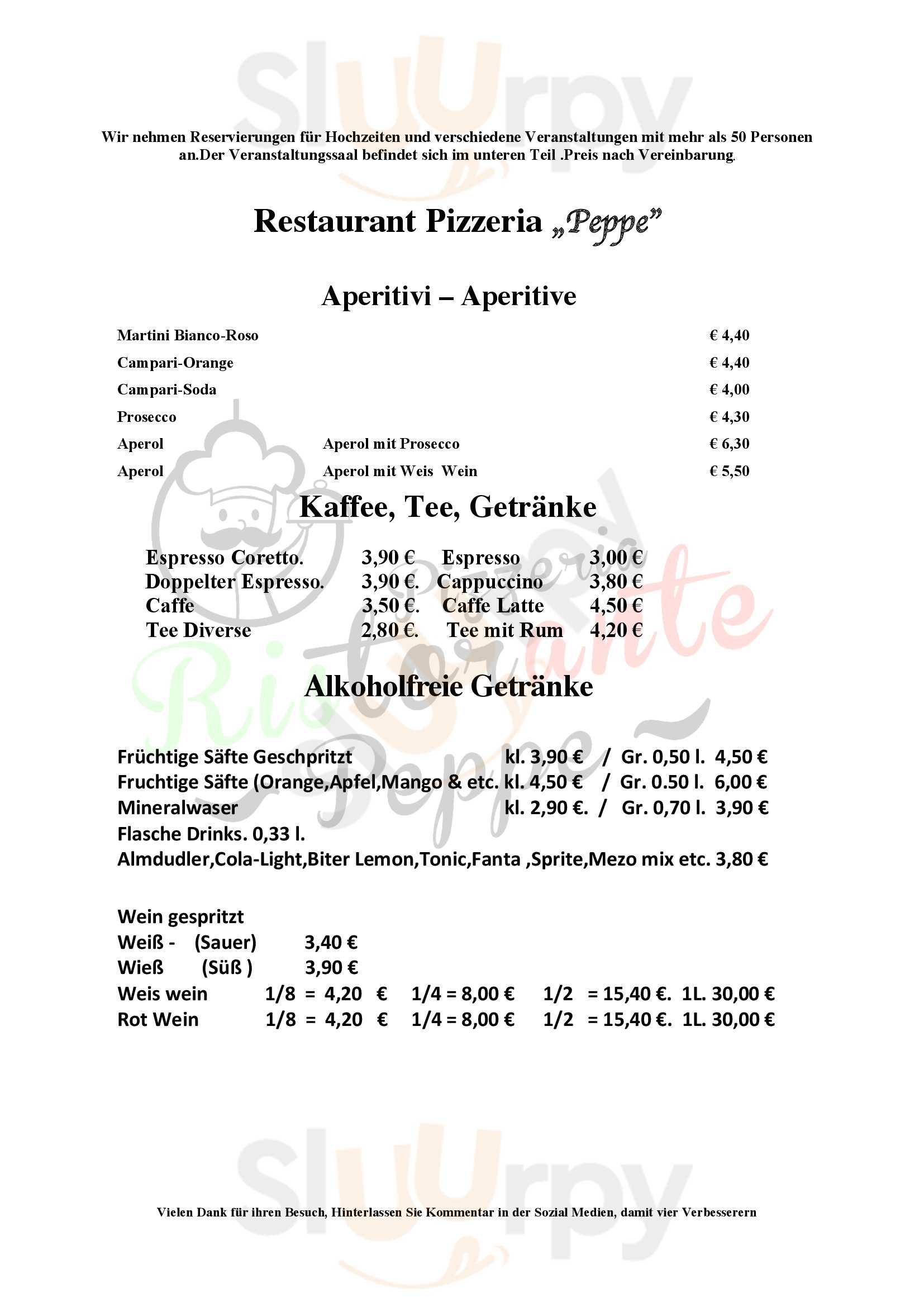 Pizzeria Ristorante Peppe Bregenz Menu - 1