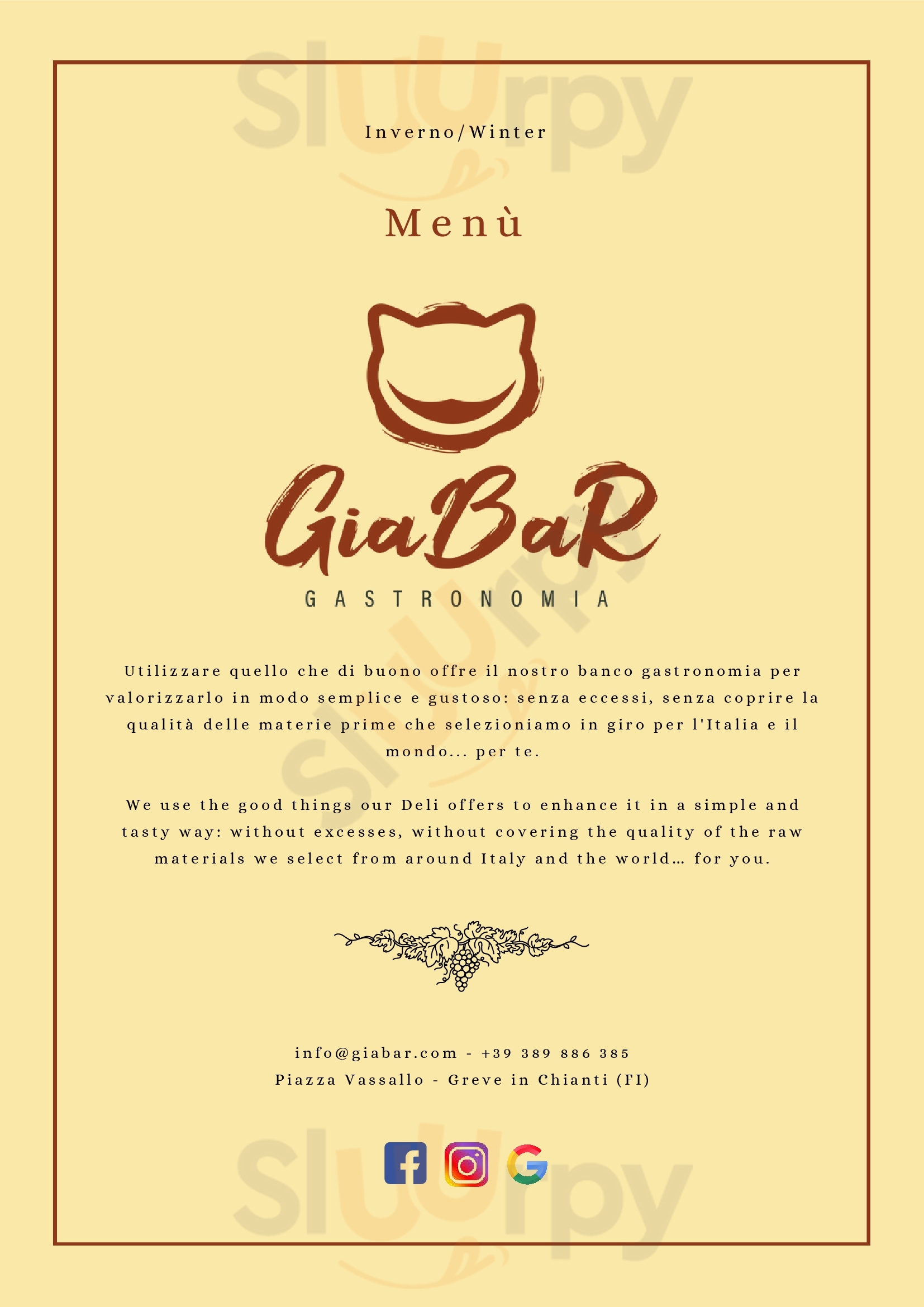 Gastronomia Giabar Greve in Chianti Menu - 1