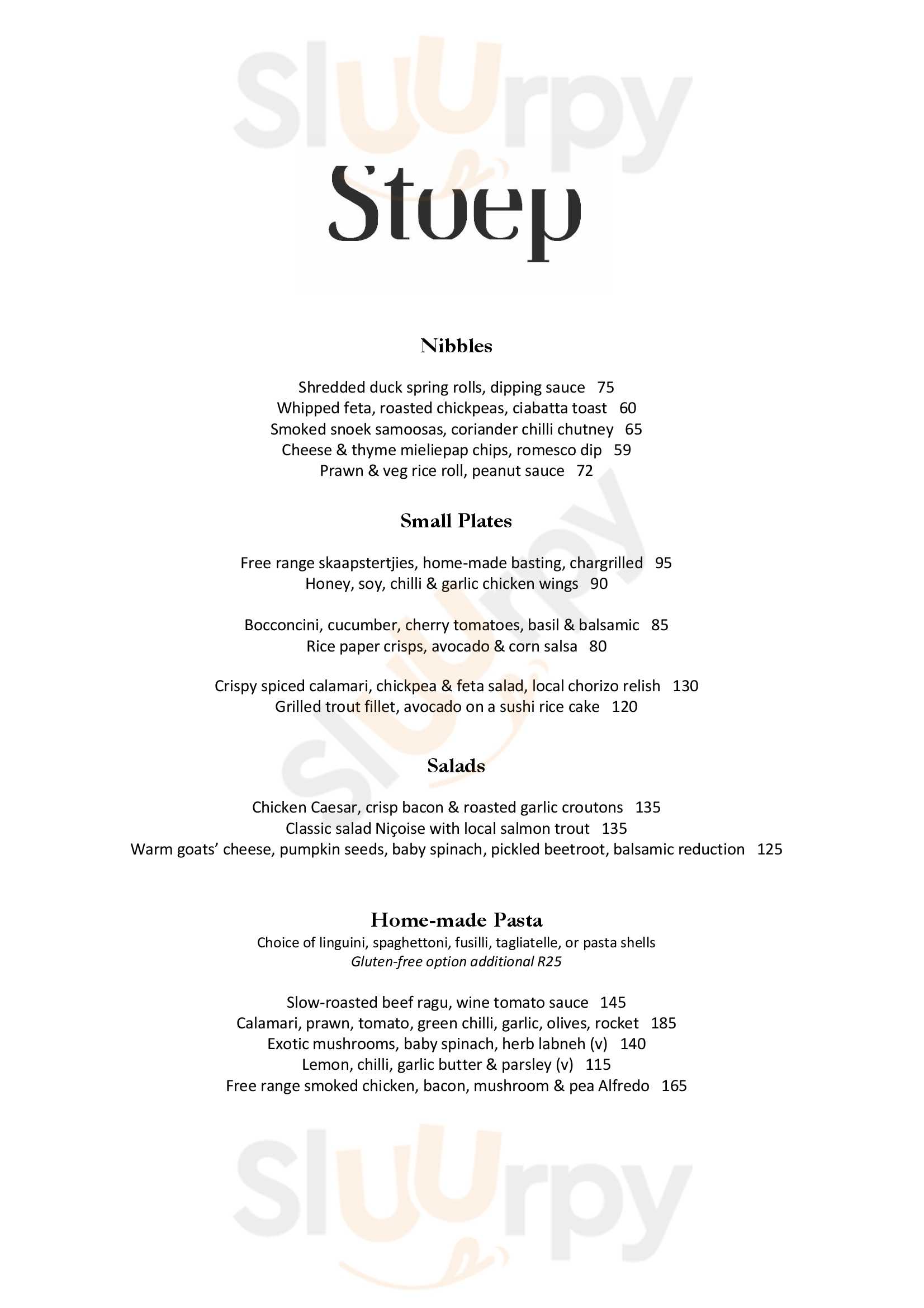 Stoep Restaurant At Laborie Estate Paarl Menu - 1